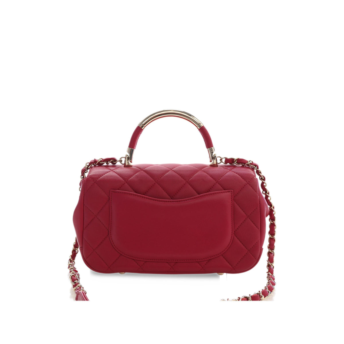 Chanel Small Quilted Lambskin Carry Chic Flap — Red