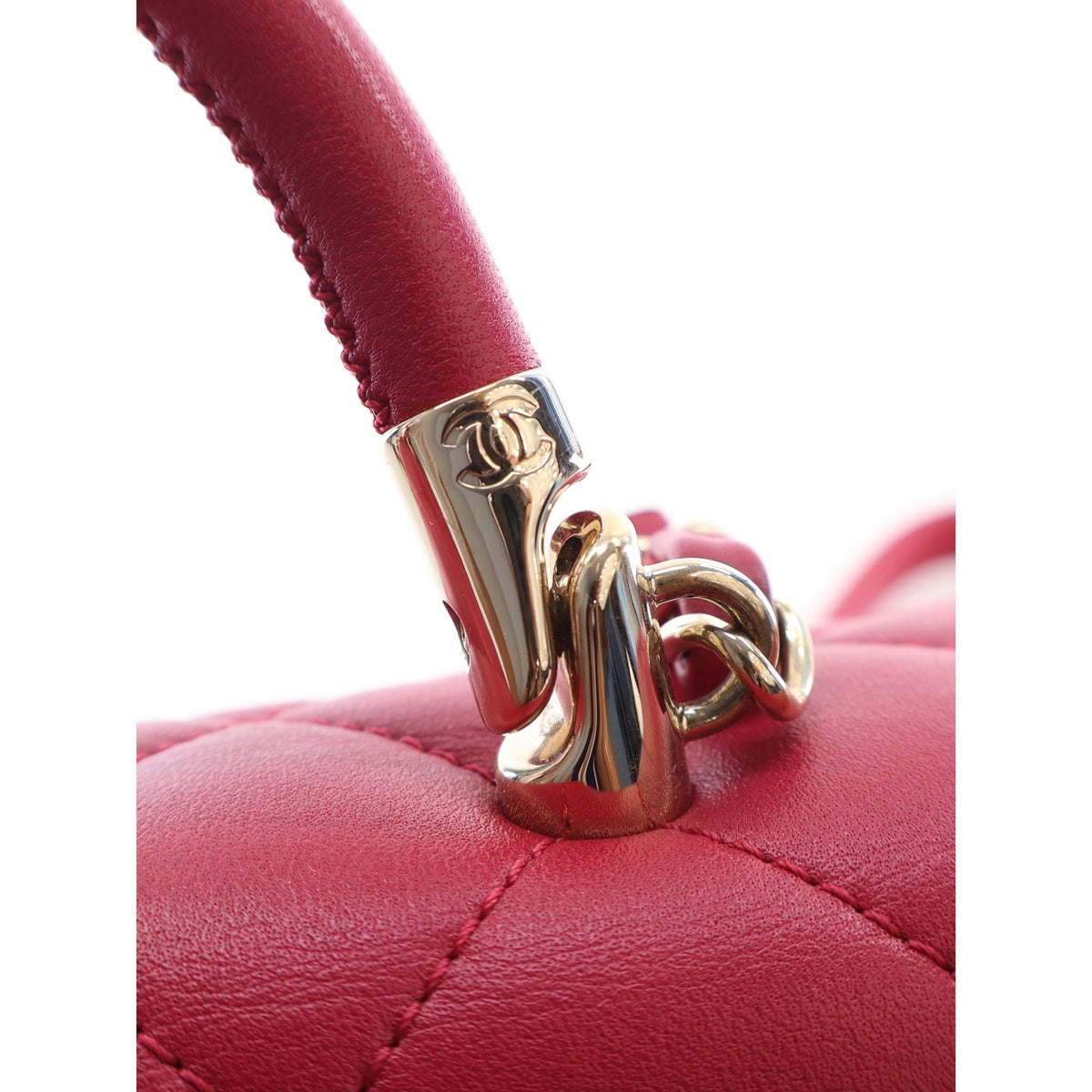 Chanel Small Quilted Lambskin Carry Chic Flap — Red