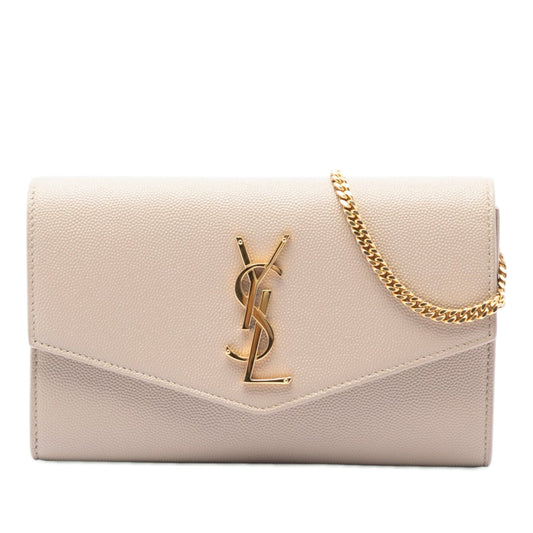 Saint Laurent Grain De Poudre Uptown Chain Wallet