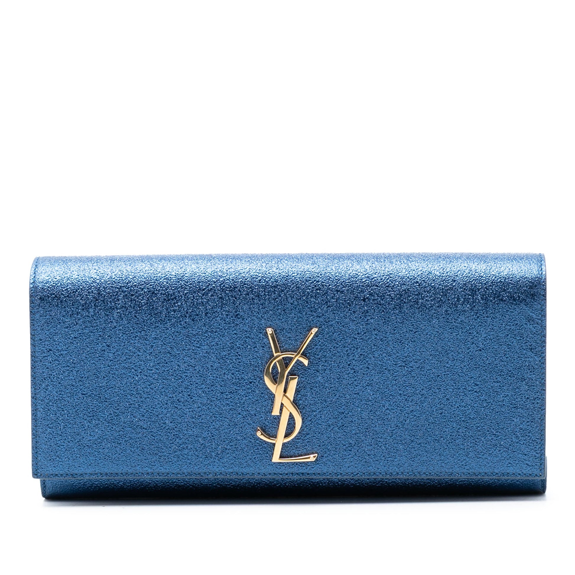 Saint Laurent Metallic Calfskin Cassandre Clutch
