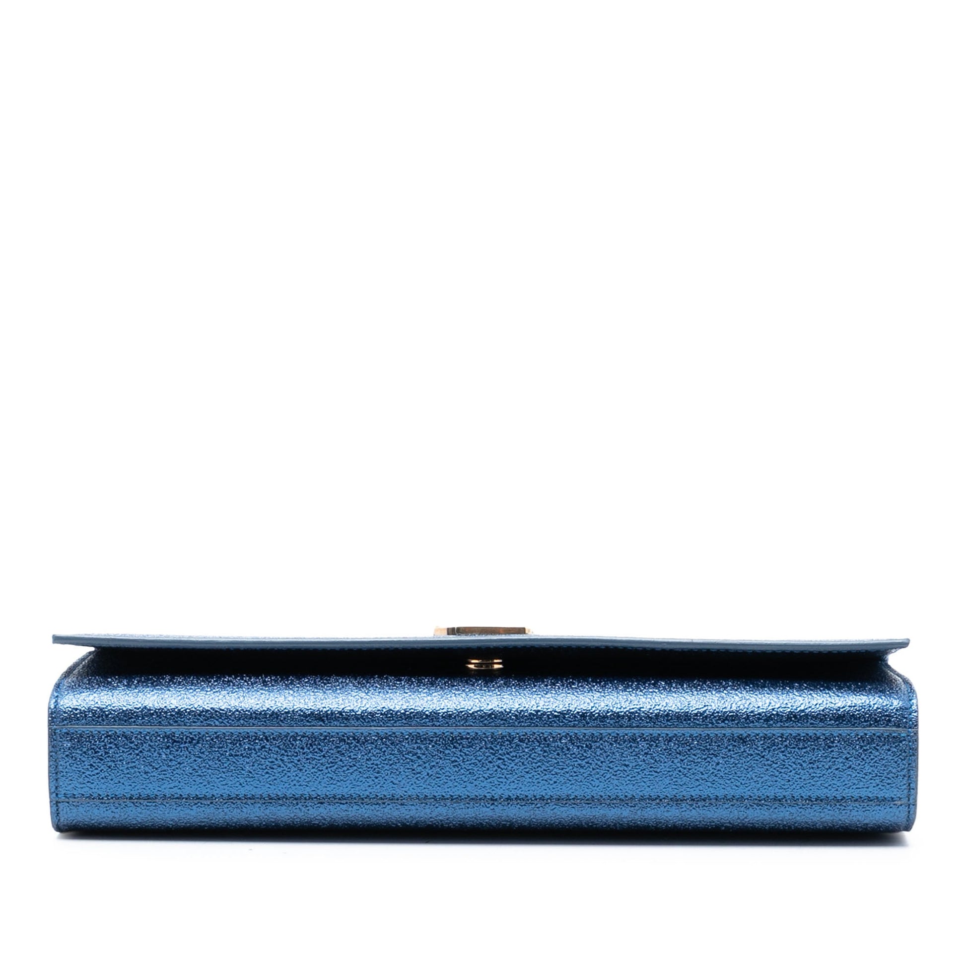 Saint Laurent Metallic Calfskin Cassandre Clutch