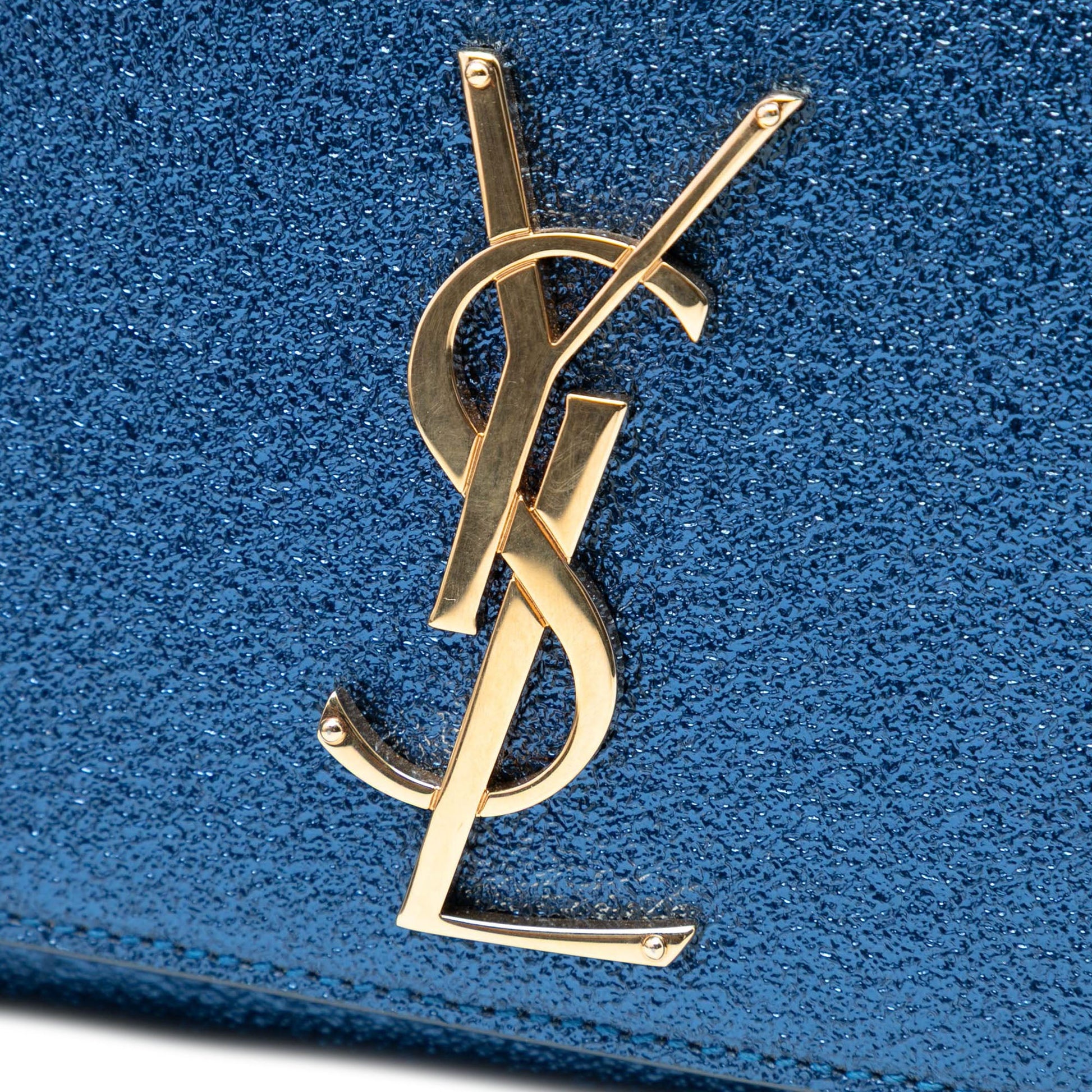 Saint Laurent Metallic Calfskin Cassandre Clutch
