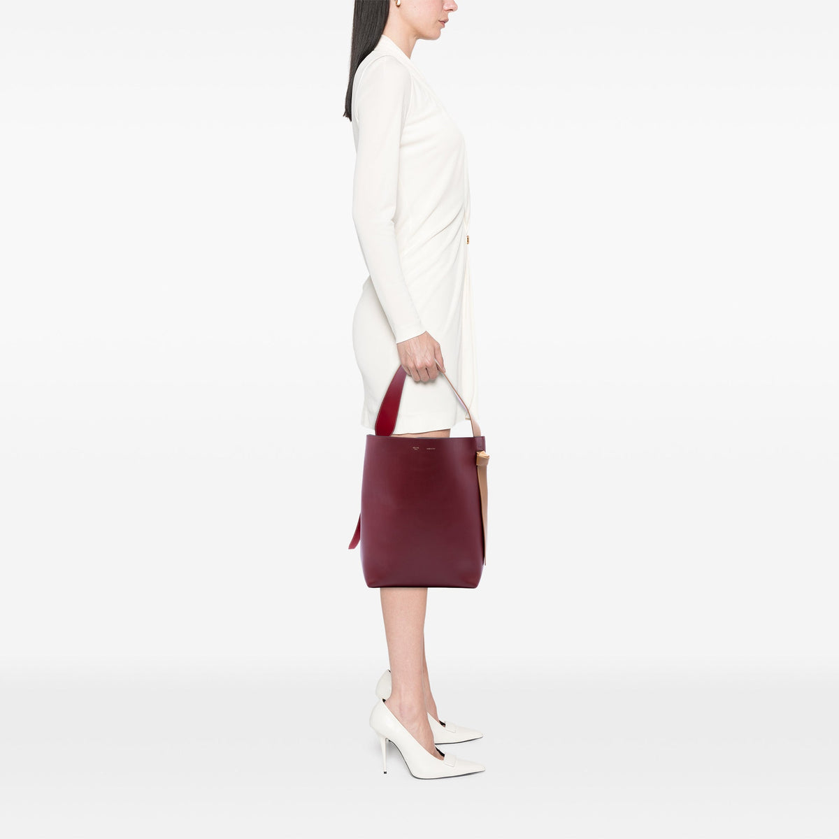 Celine Small Smooth Bicolor Calfskin Twisted Cabas Tote