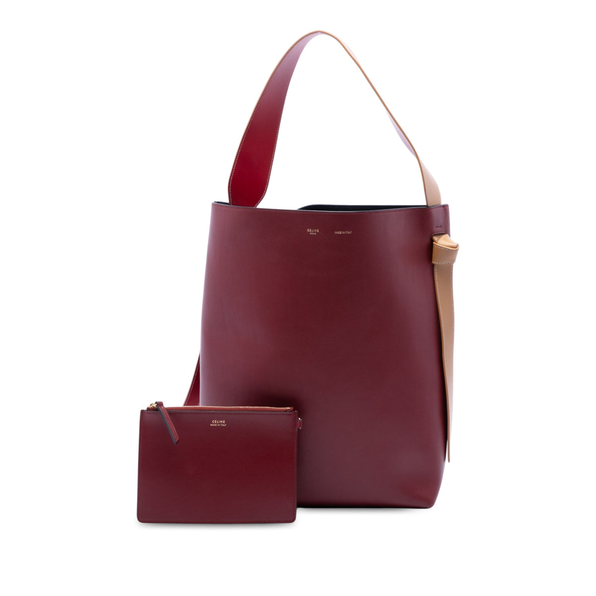 Celine Small Smooth Bicolor Calfskin Twisted Cabas Tote