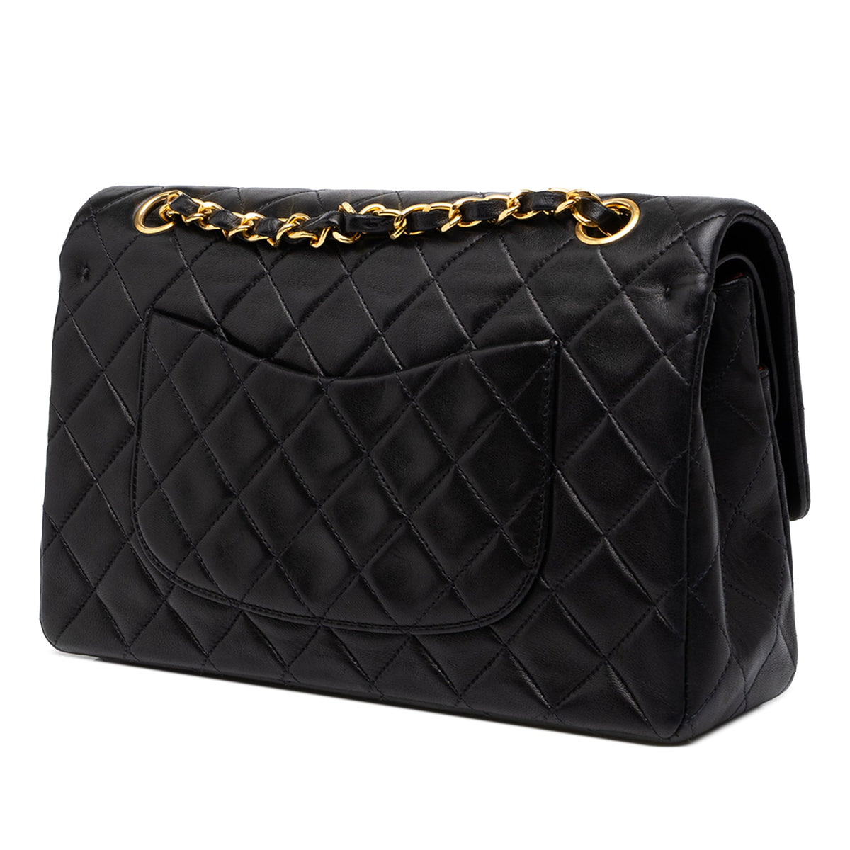 Chanel Medium Classic Lambskin Double Flap — Black