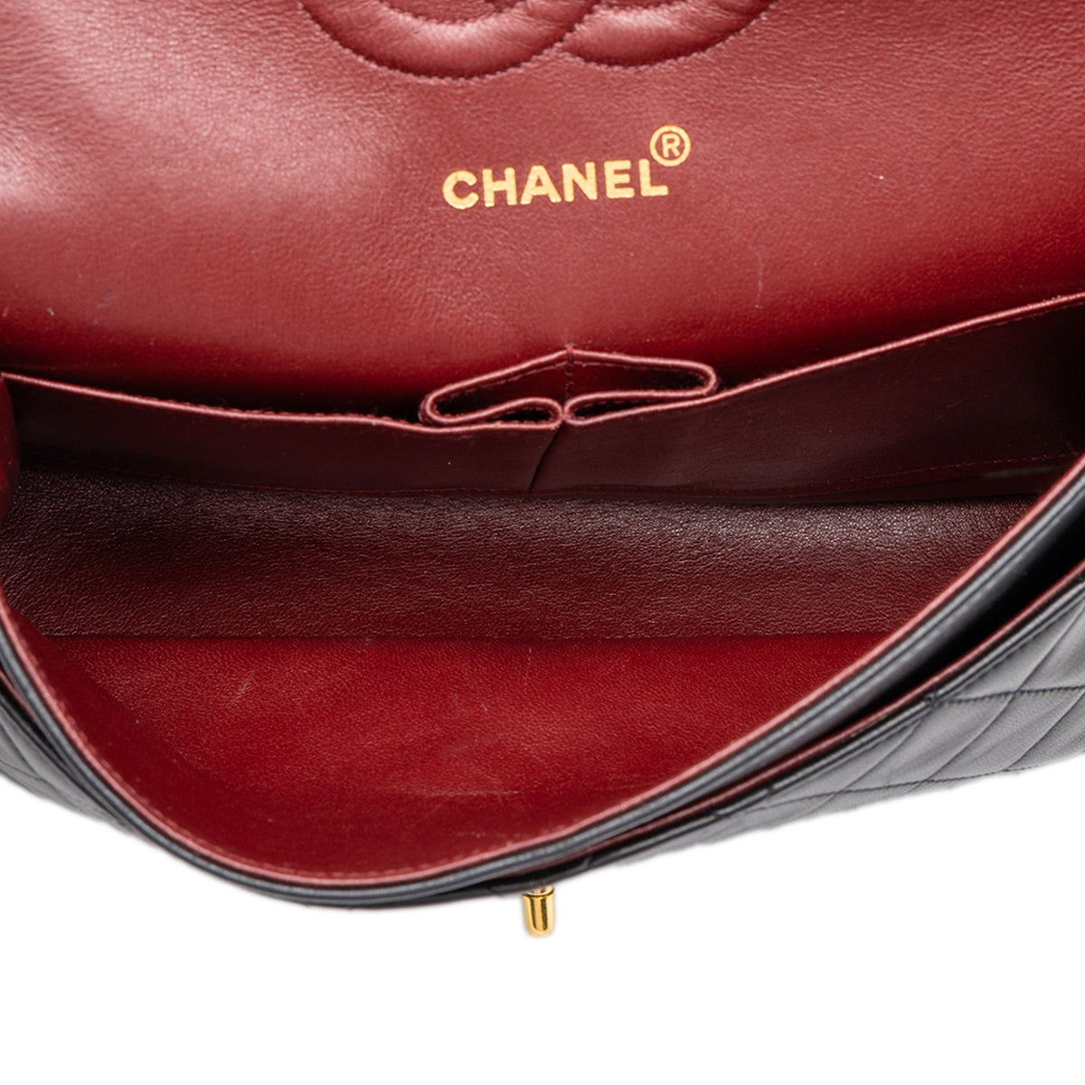 Chanel Medium Classic Lambskin Double Flap — Black