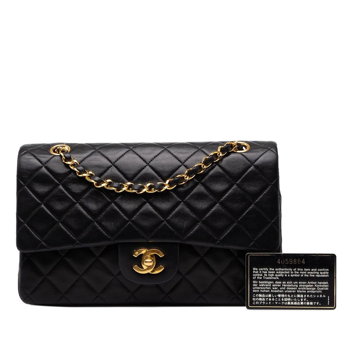 Chanel Medium Classic Lambskin Double Flap — Black