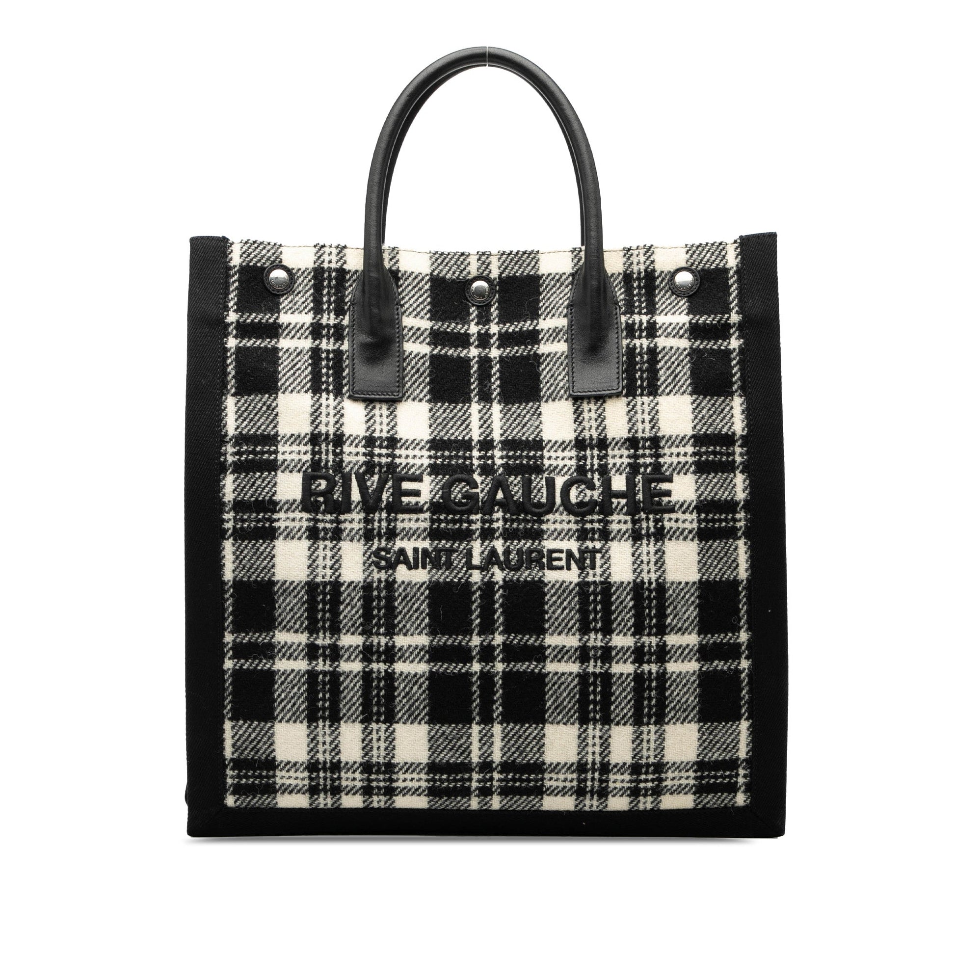Saint Laurent Plaid Wool Rive Gauche North South Tote