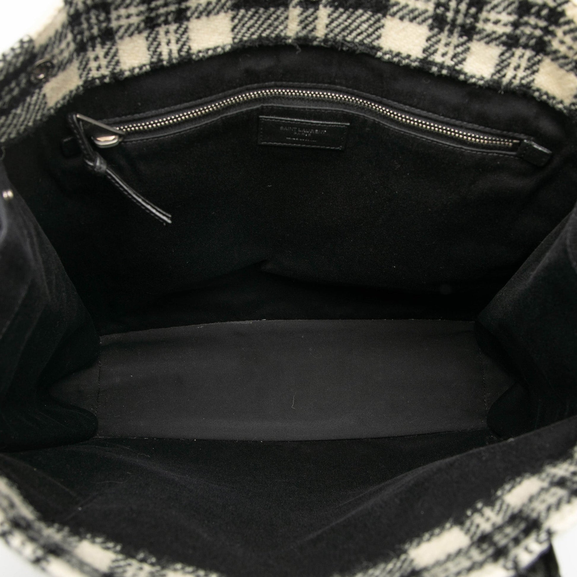Saint Laurent Plaid Wool Rive Gauche North South Tote