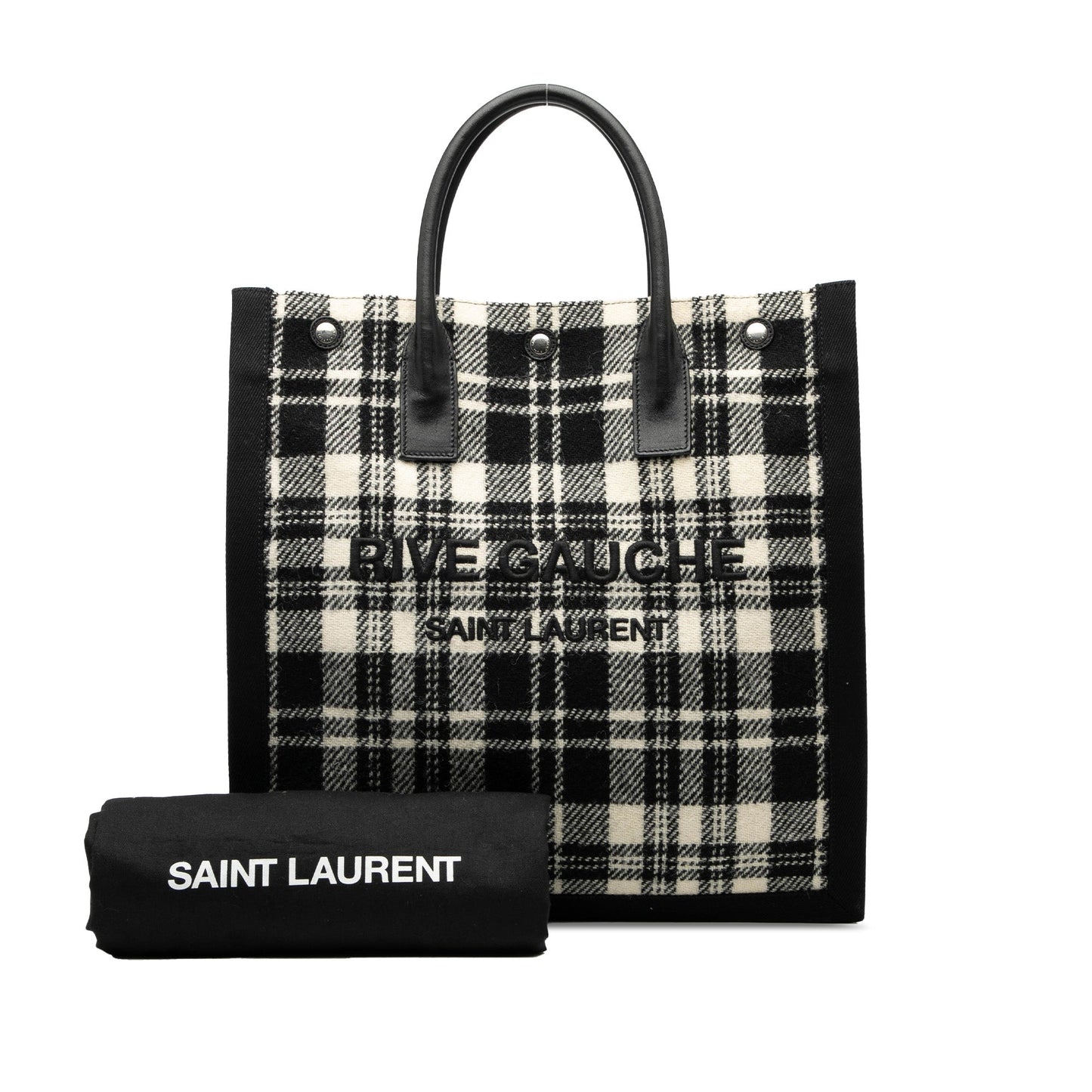 Saint Laurent Plaid Wool Rive Gauche North South Tote