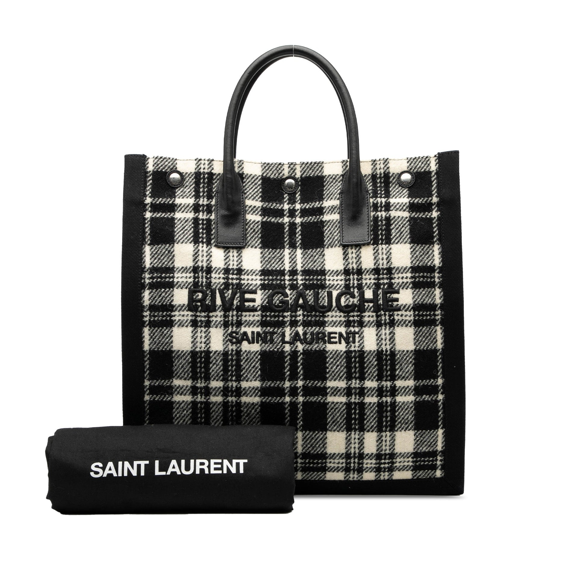 Saint Laurent Plaid Wool Rive Gauche North South Tote