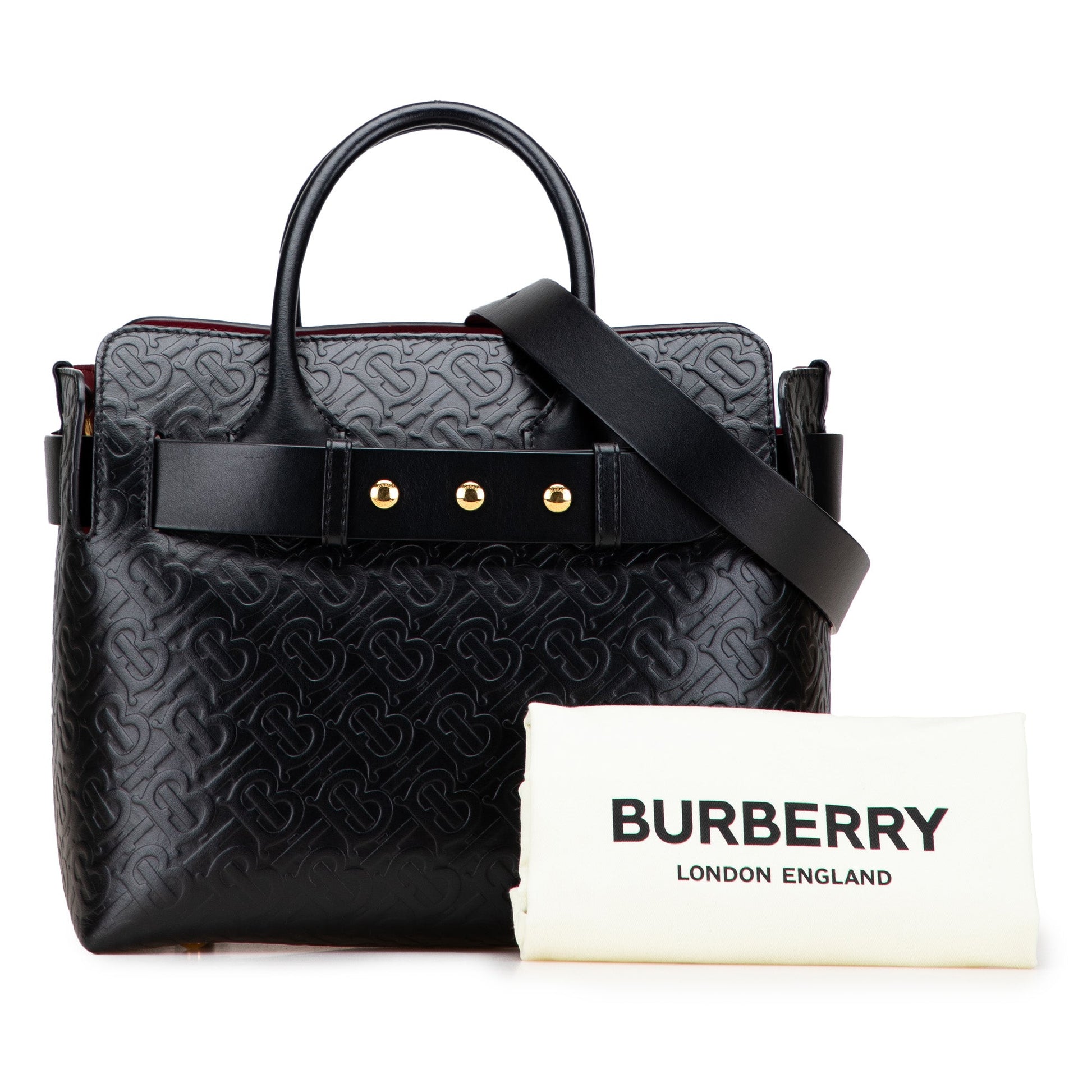 Small TB Monogram Embossed Leather Belt Bag