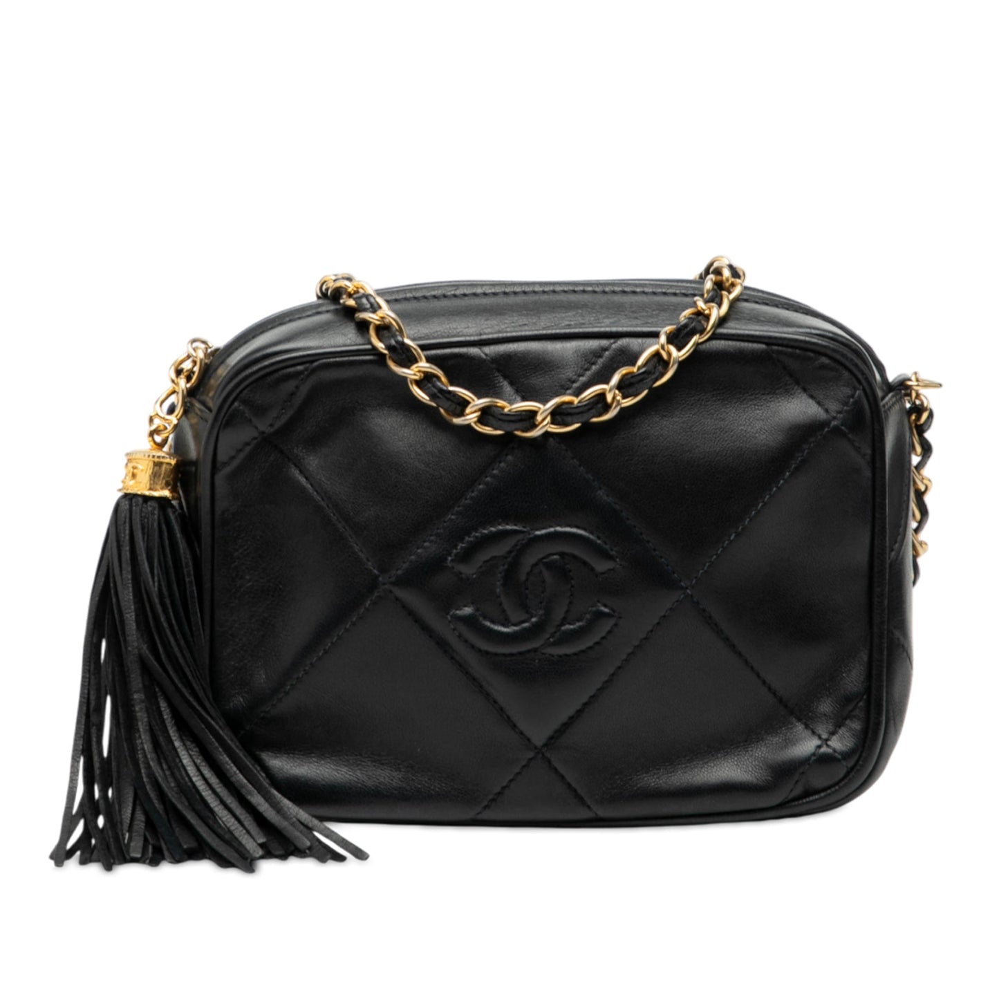 Chanel CC Quilted Lambskin Tassel Camera Bag