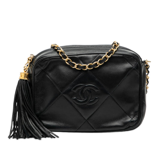 Chanel CC Quilted Lambskin Tassel Camera Bag