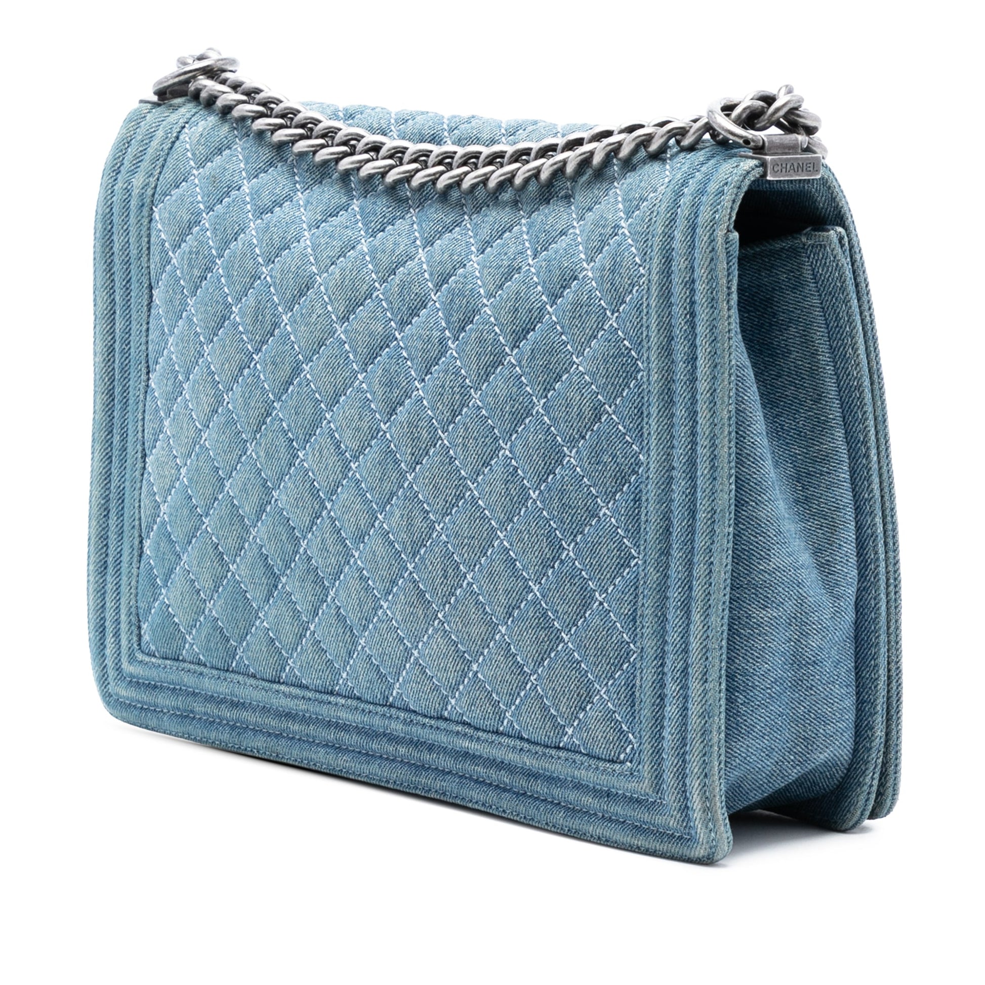 Large Quilted Denim Boy Flap