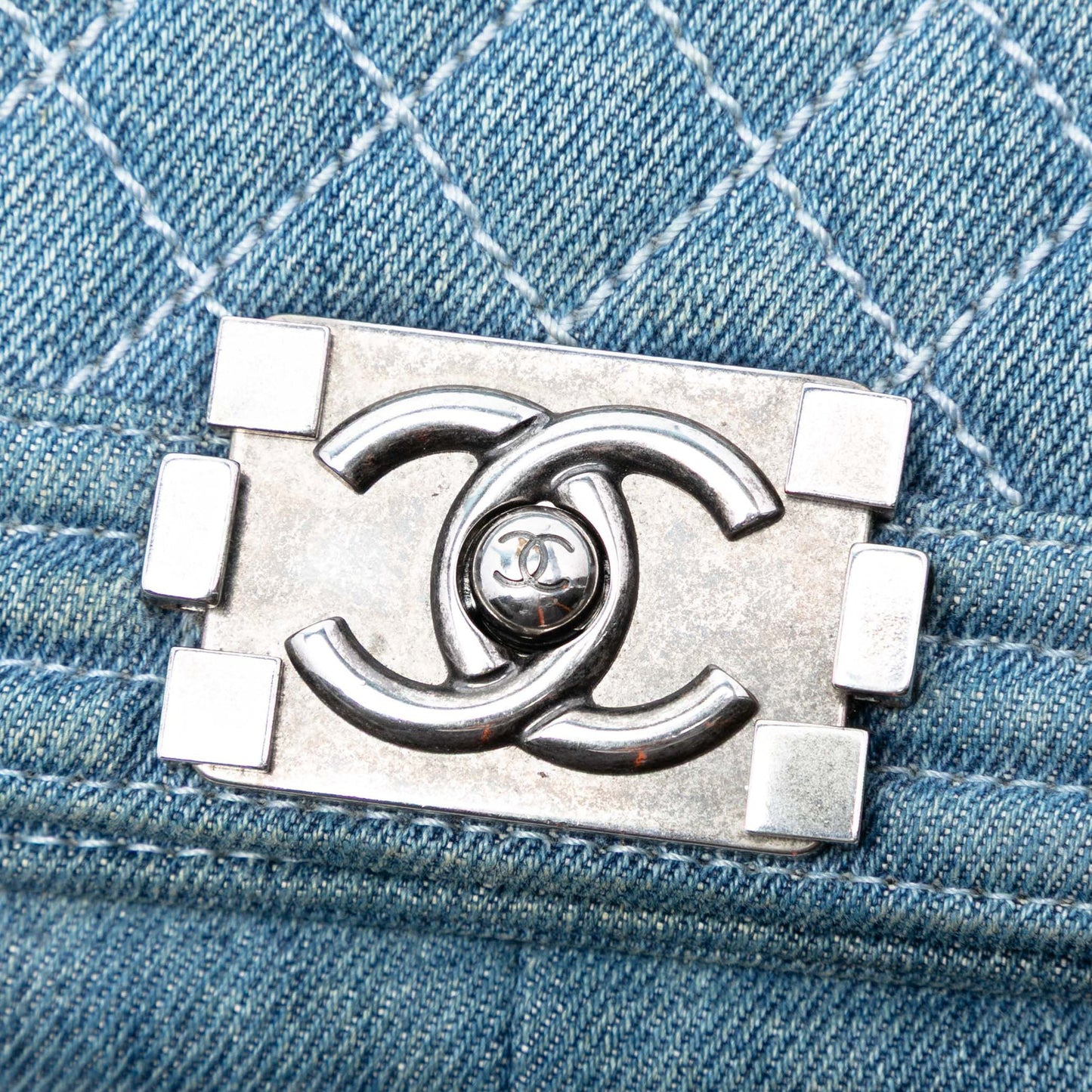 Large Quilted Denim Boy Flap