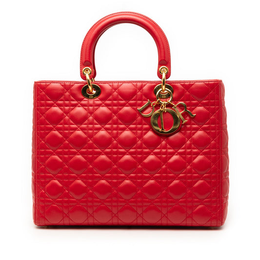 Dior Large Lambskin Cannage Lady Dior