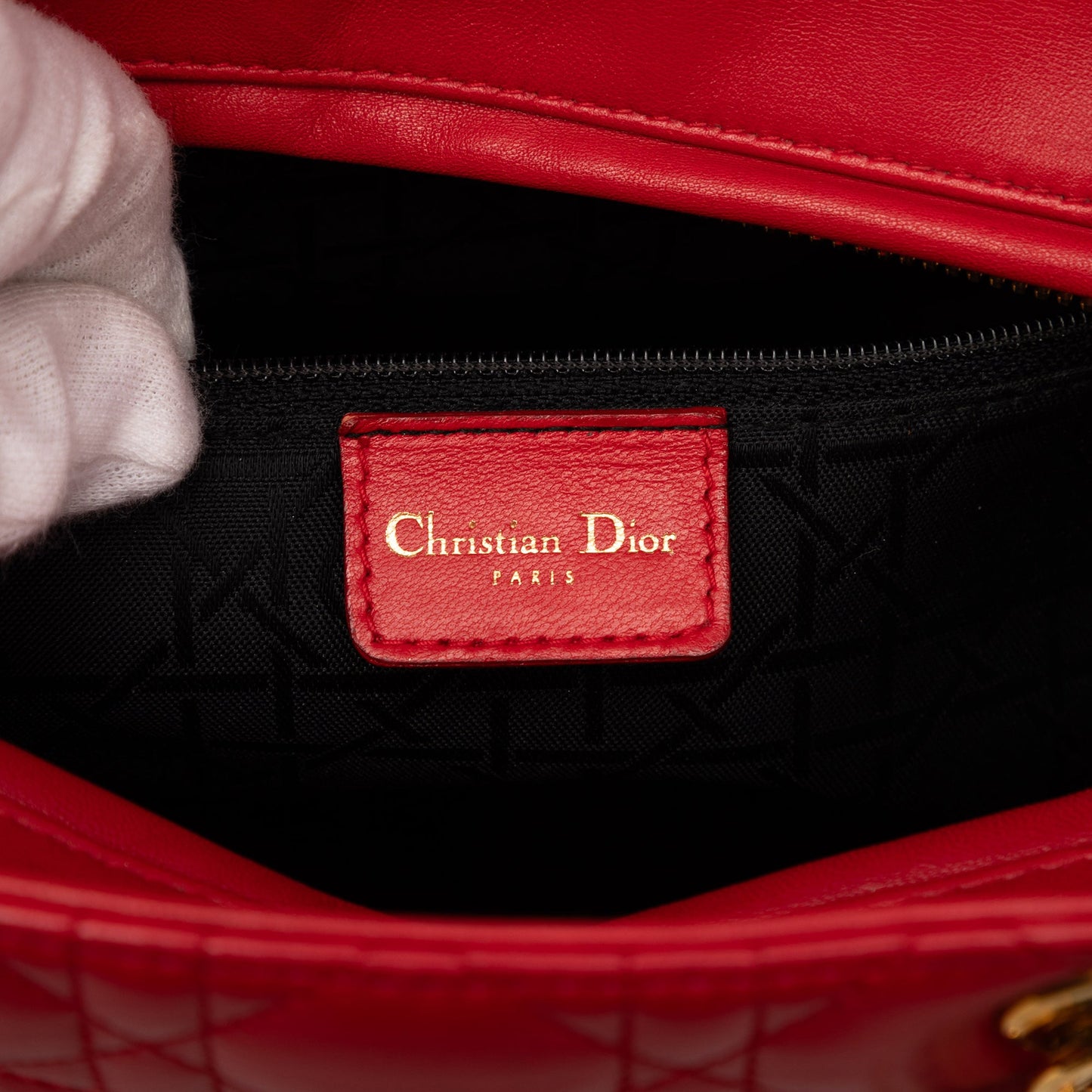 Dior Large Lambskin Cannage Lady Dior