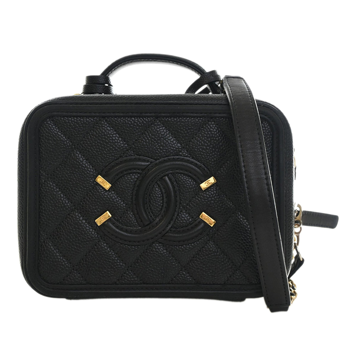 Chanel Small Caviar CC Filigree Vanity Case
