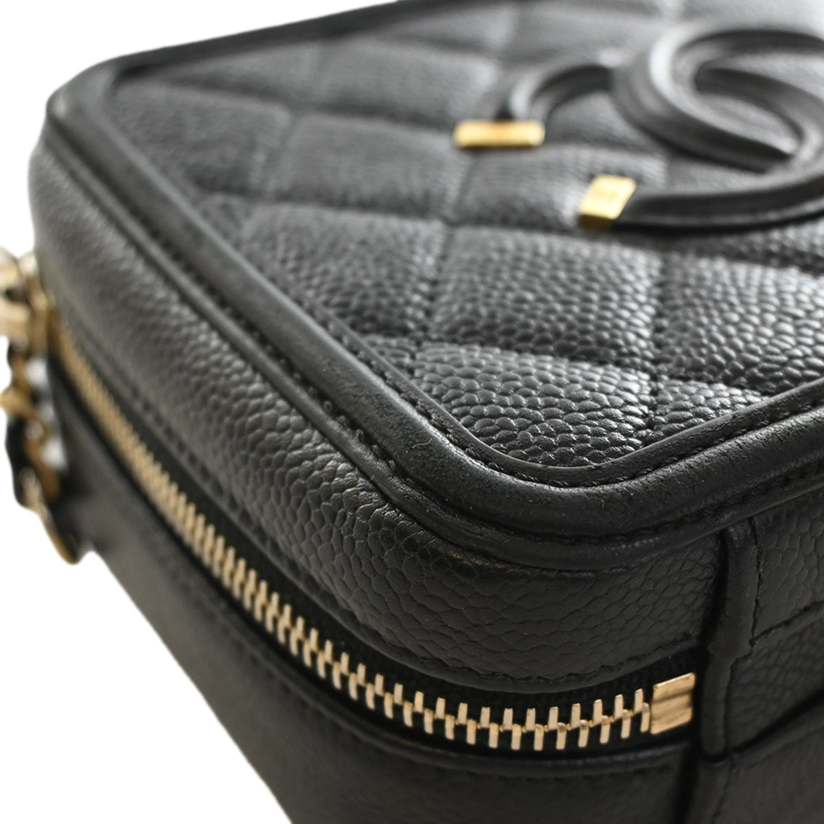Chanel Small Caviar CC Filigree Vanity Case