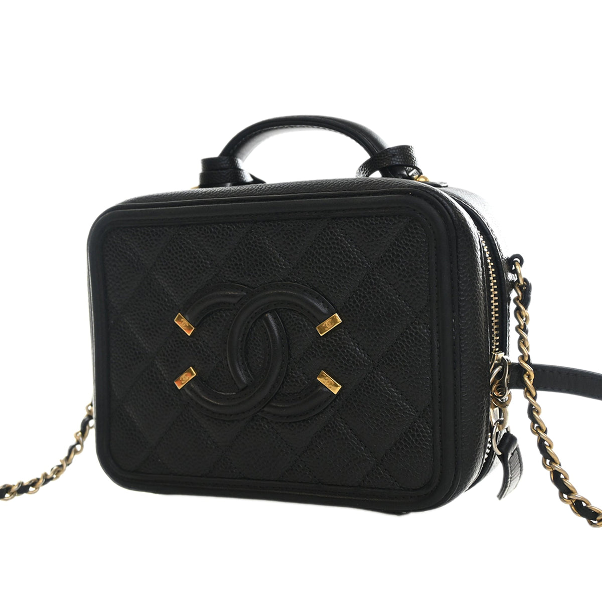 Chanel Small Caviar CC Filigree Vanity Case