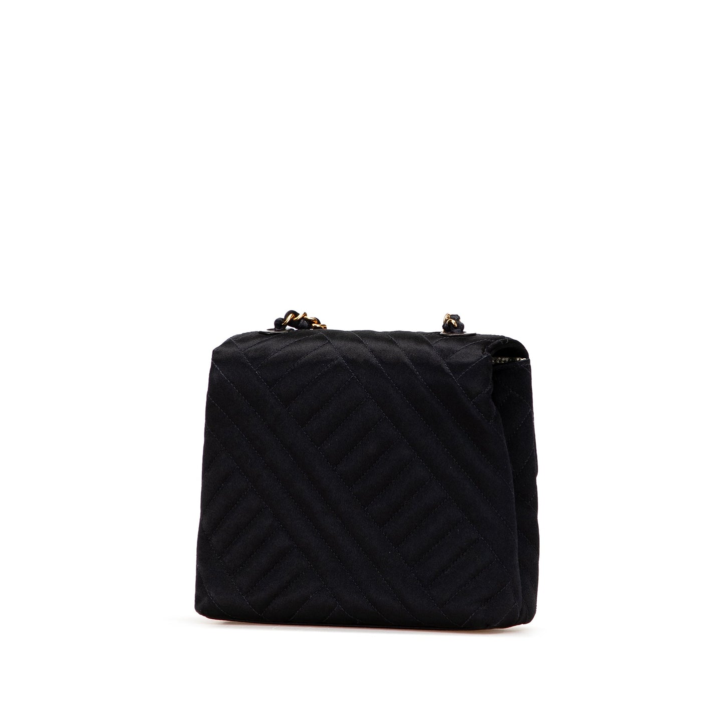 Chanel Mini Square Diagonal Quilted Satin Single Flap