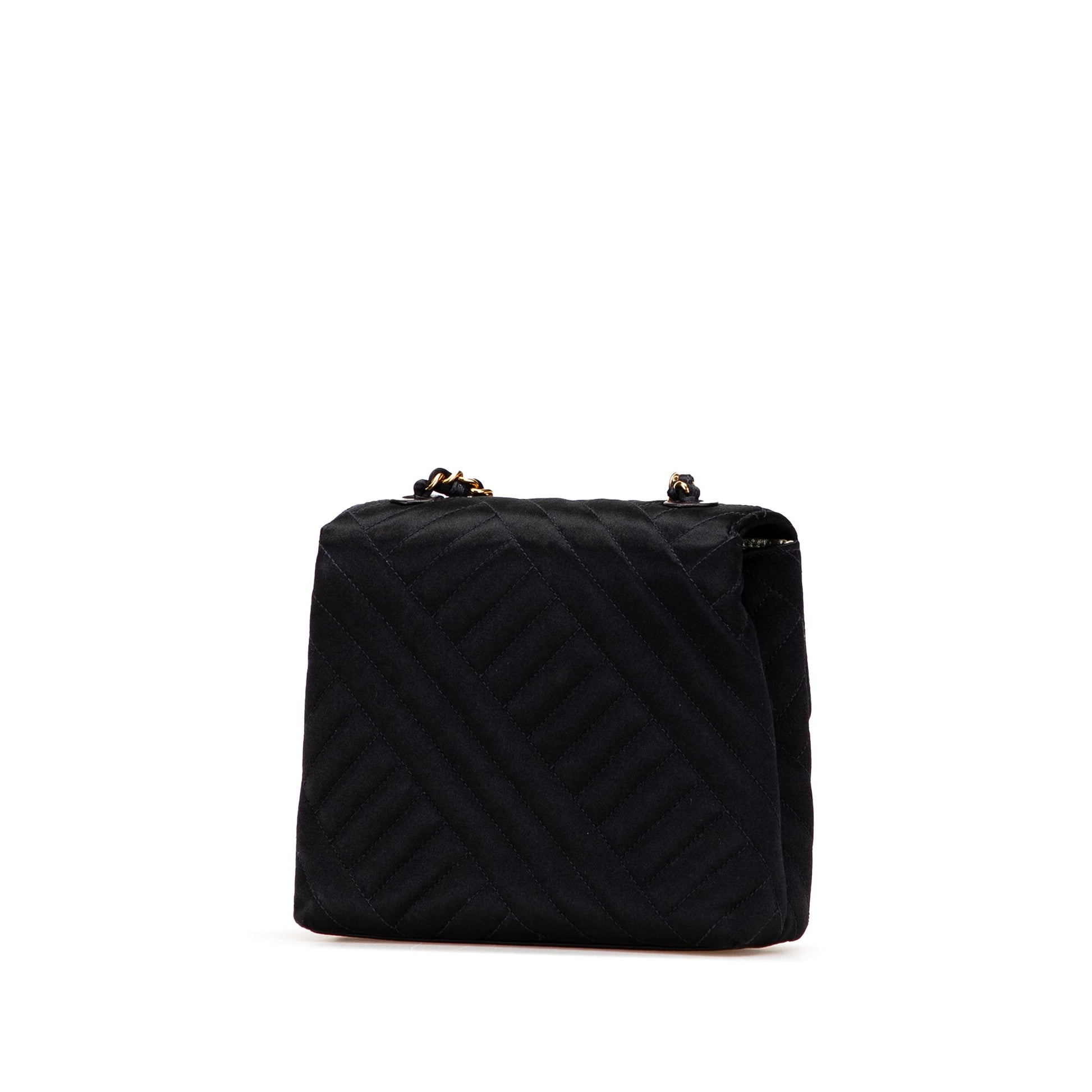 Chanel Mini Square Diagonal Quilted Satin Single Flap