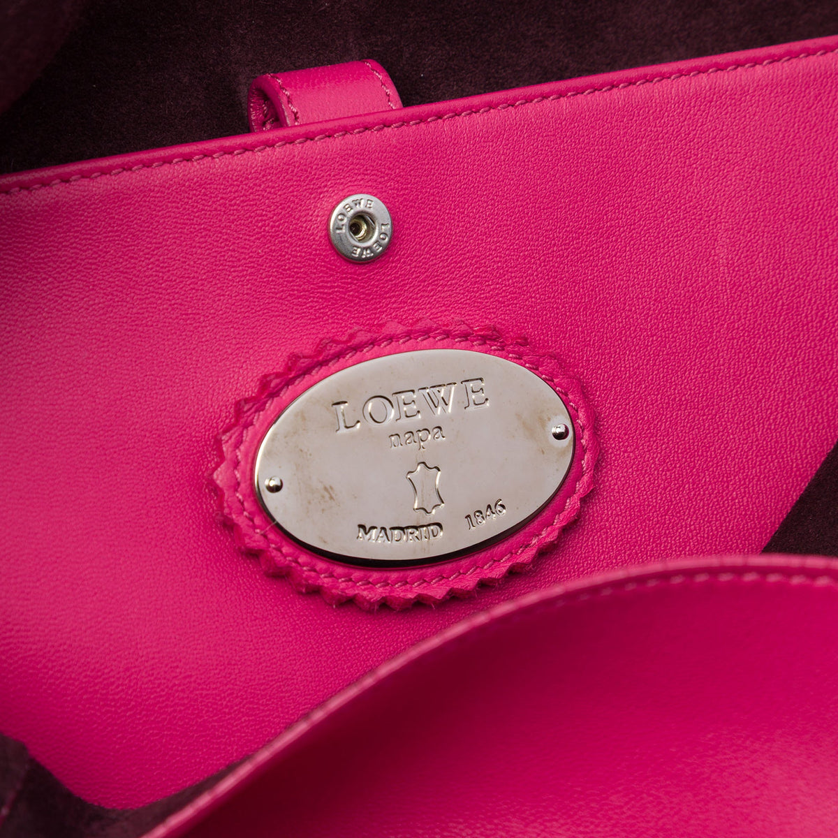 LOEWE Nappa Anagram Tassel Crossbody — Pink