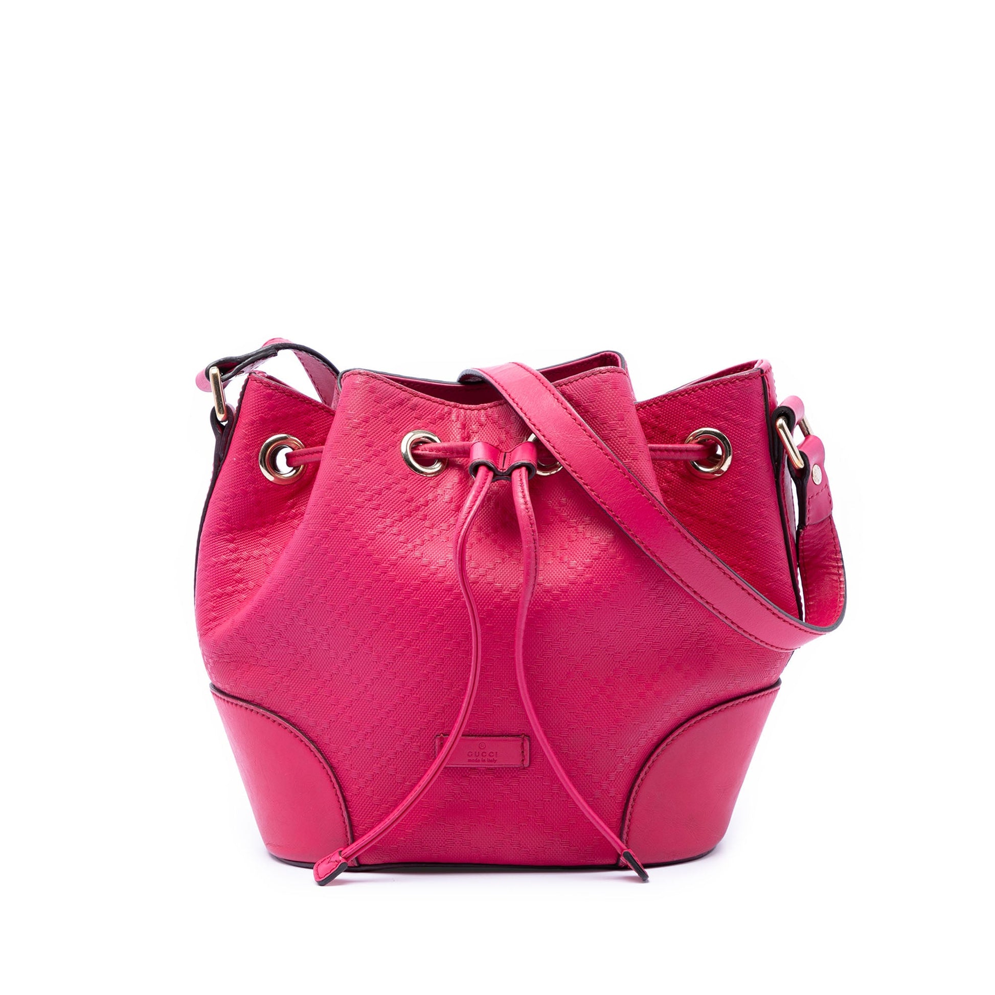 Gucci Diamante Leather Bright Bucket Bag