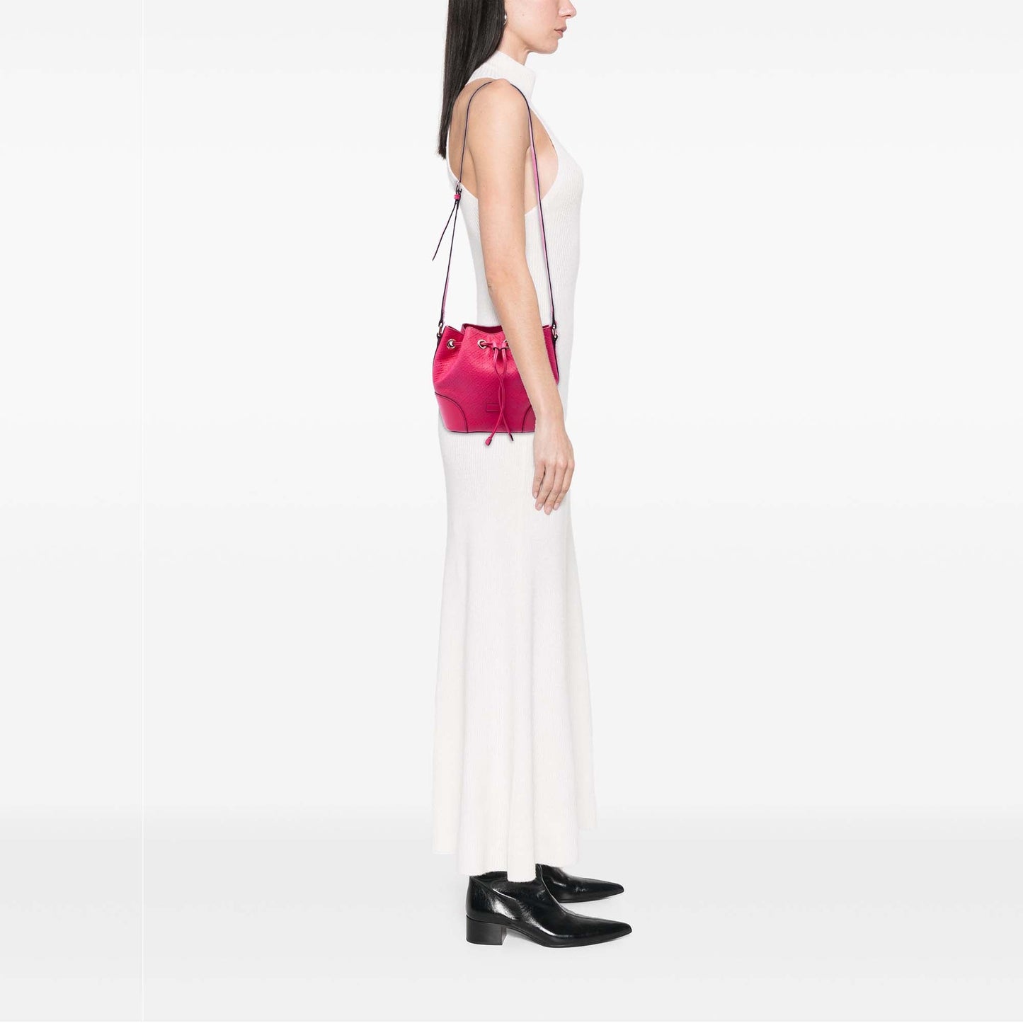 Gucci Diamante Leather Bright Bucket Bag
