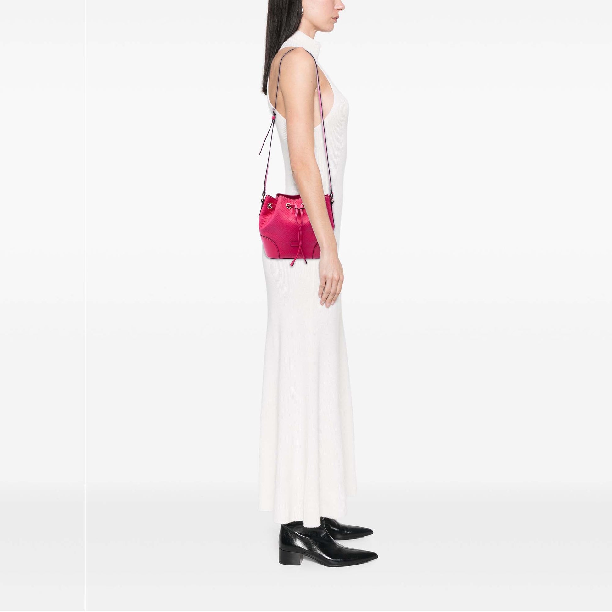 Gucci Diamante Leather Bright Bucket Bag