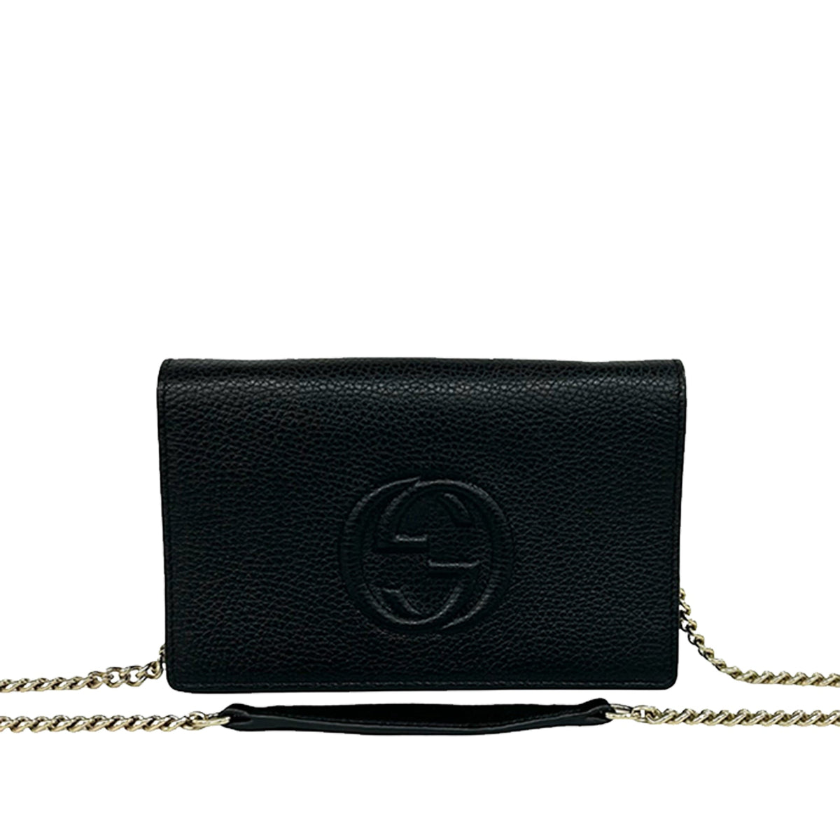 Gucci Pebbled Calfskin Soho Wallet On Chain