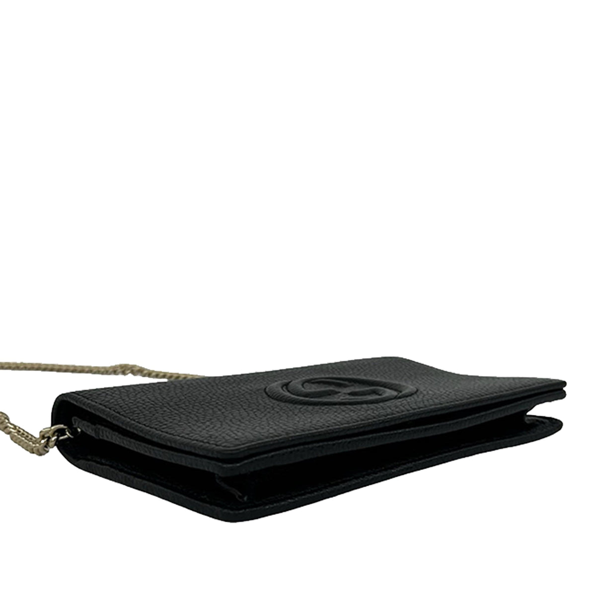 Gucci Pebbled Calfskin Soho Wallet On Chain