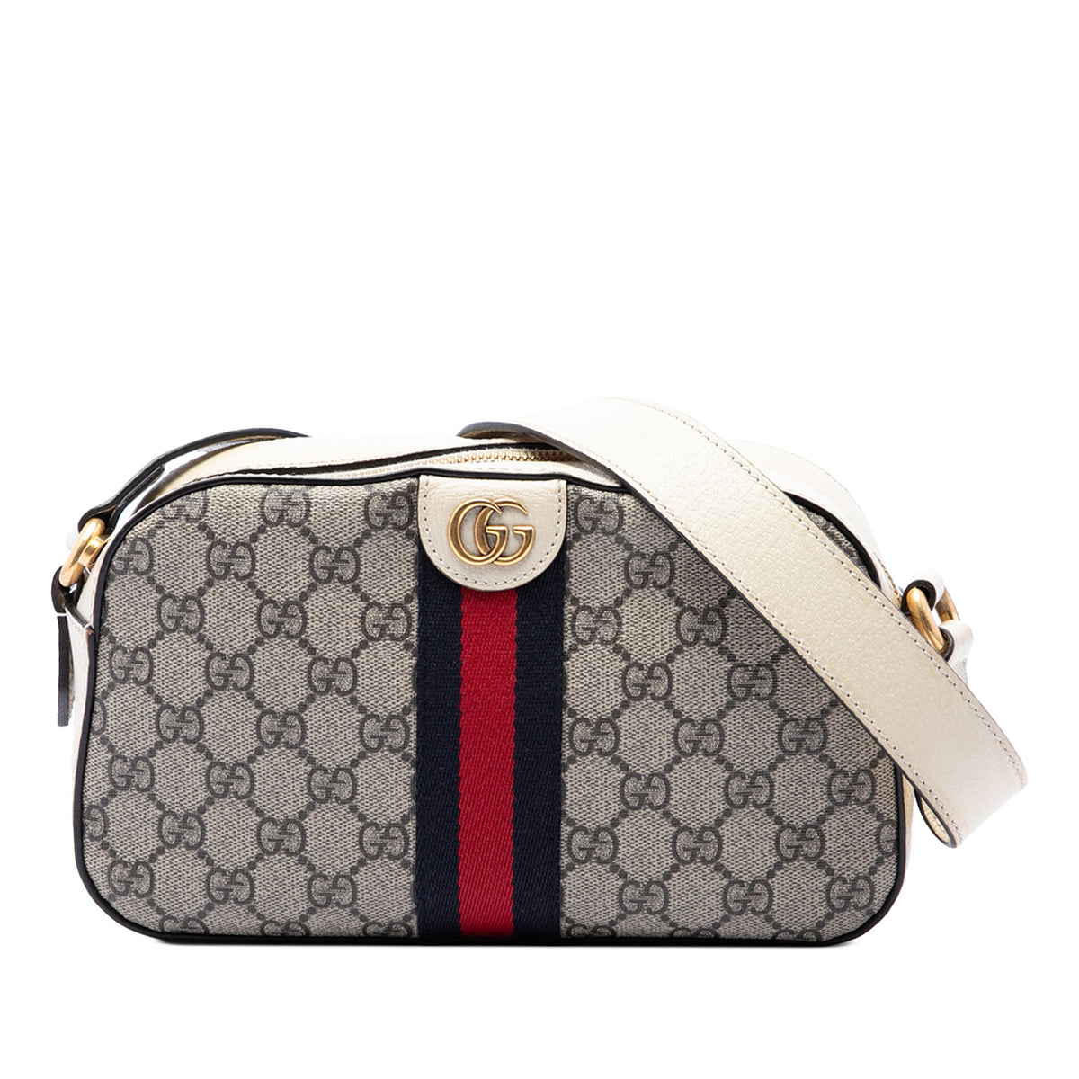 Gucci Small GG Supreme Textured Calfskin Web Ophidia Camera Bag