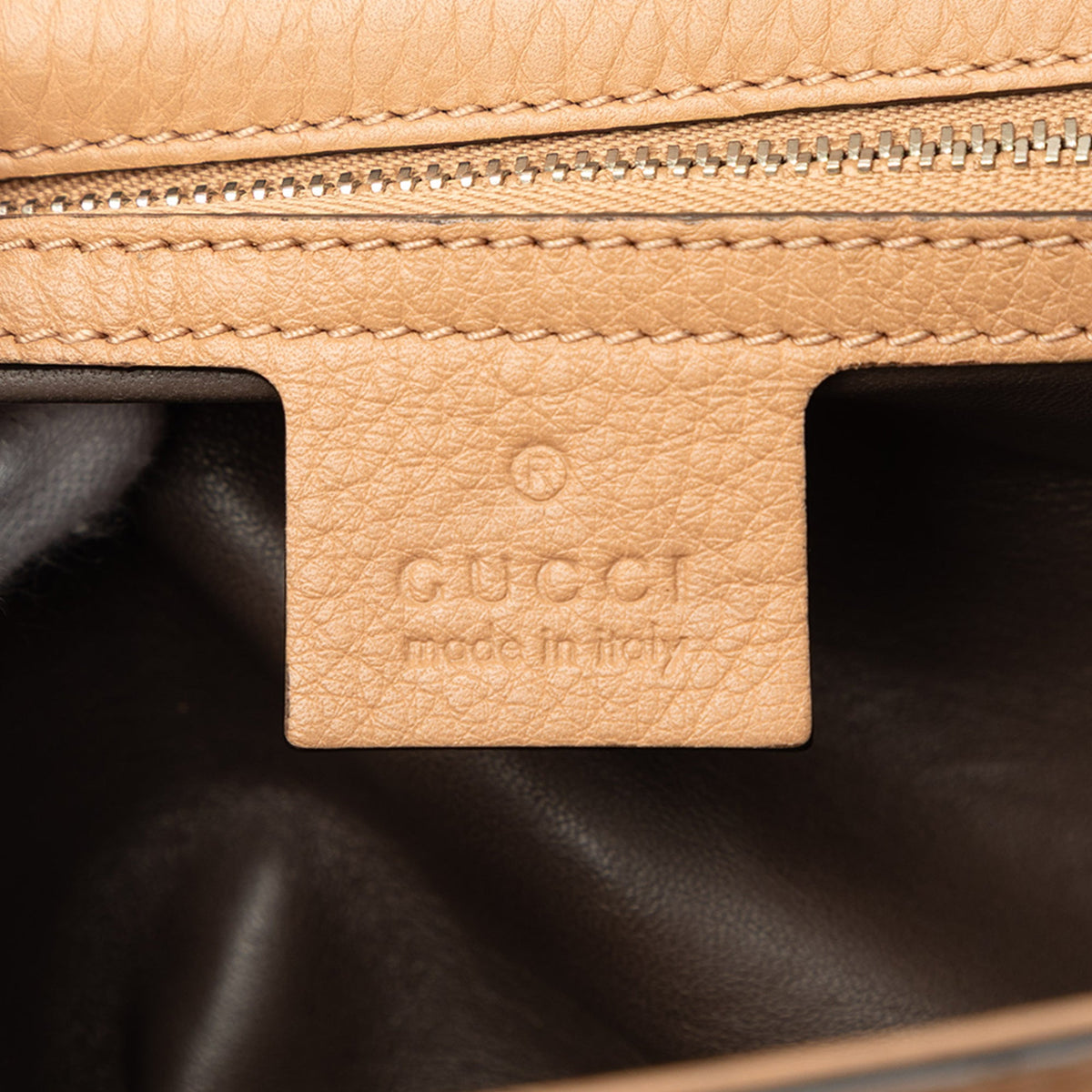 Gucci Medium Leather Studded Miss Bamboo Crossbody — Beige