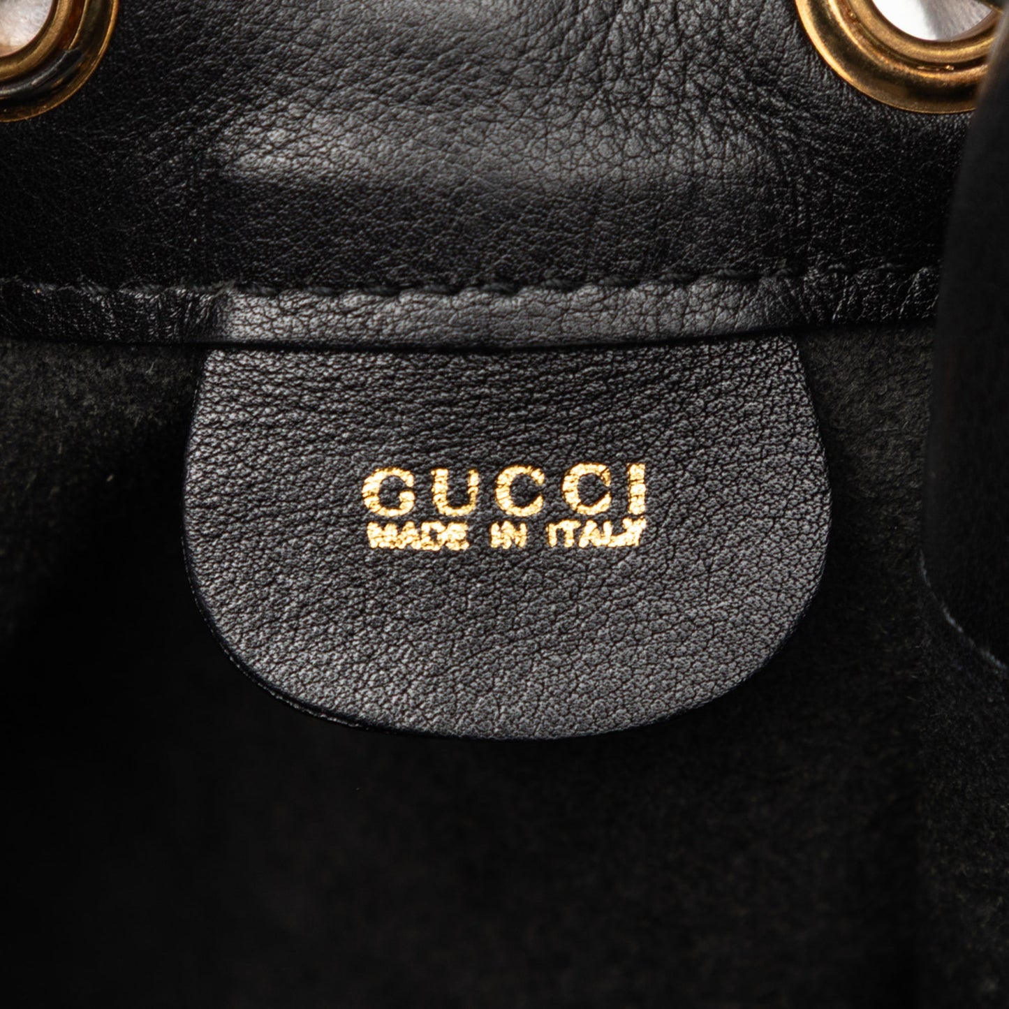 Gucci Calfskin Bamboo Drawstring Sling Backpack