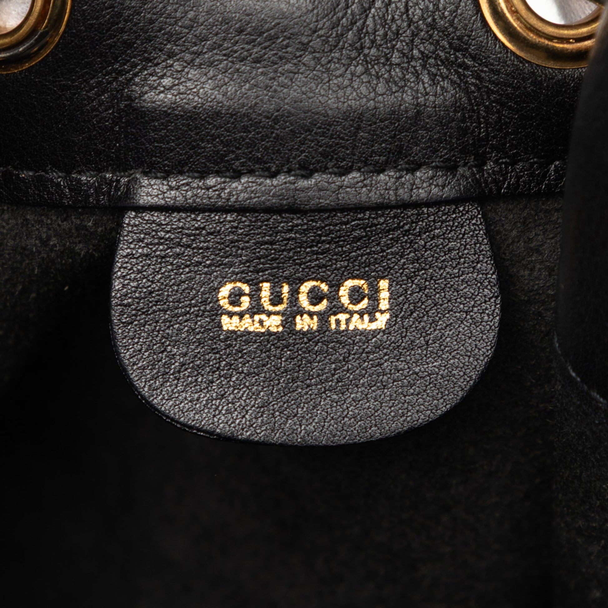 Gucci Calfskin Bamboo Drawstring Sling Backpack