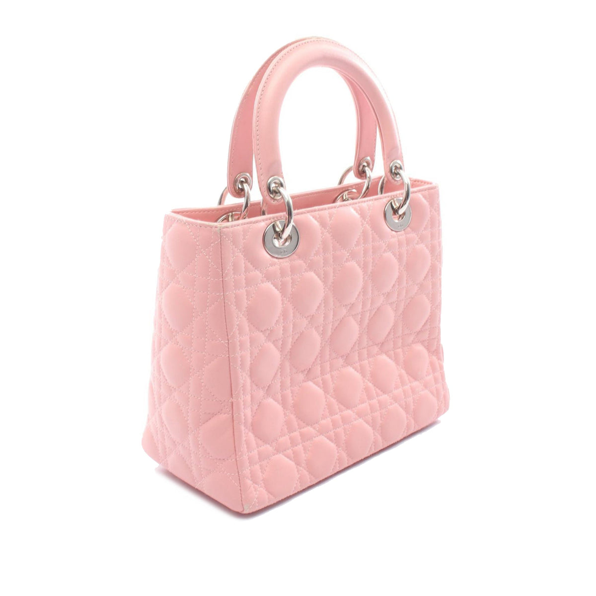 Dior Medium Lambskin Cannage Lady Dior — Pink