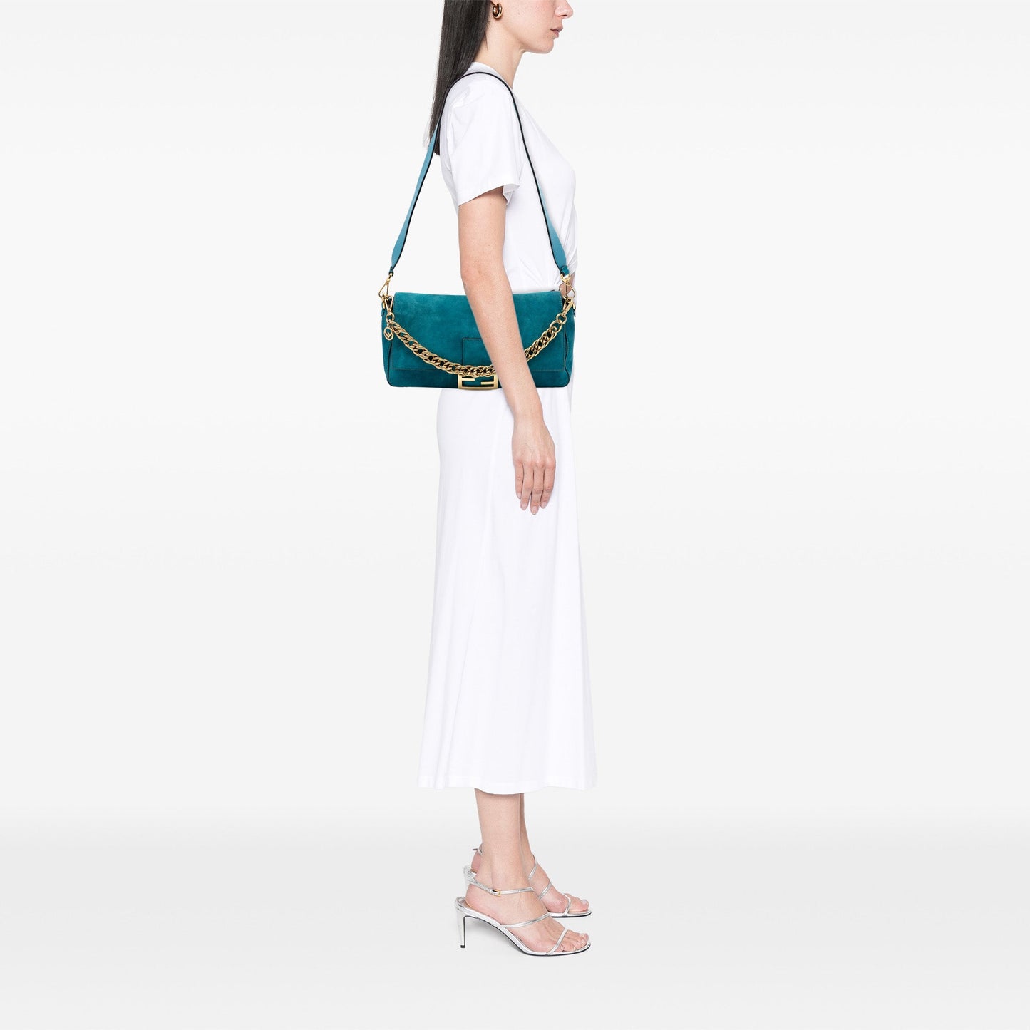 Fendi Large Suede Chamois Baguette Satchel