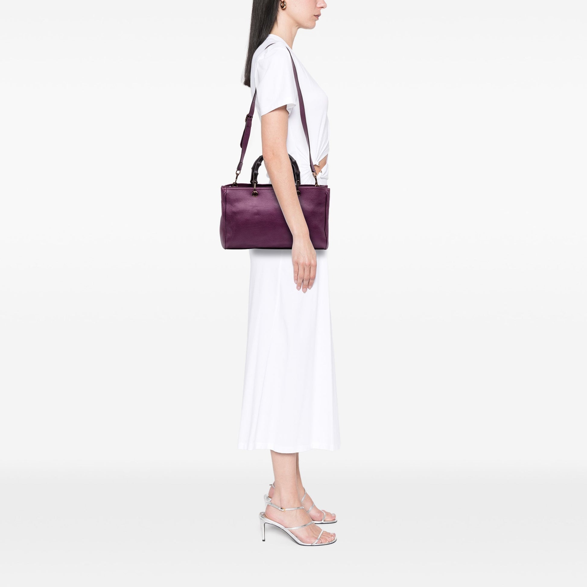 Gucci Medium Calfskin Bamboo Shopper Satchel