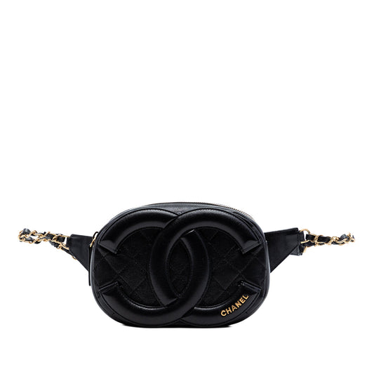 Chanel CC Quilted Lambskin Coco Midnight Camera Bag