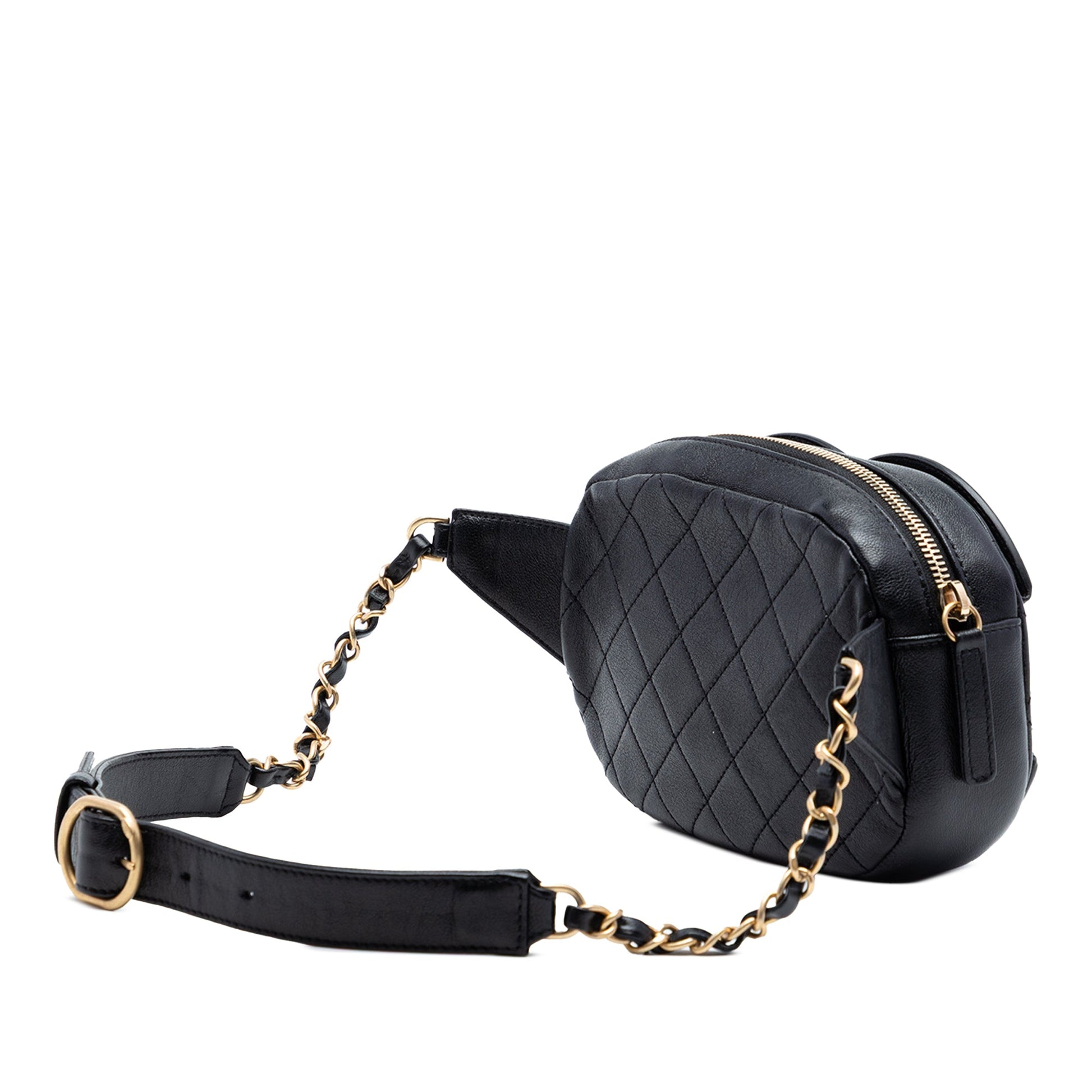 Chanel CC Quilted Lambskin Coco Midnight Camera Bag