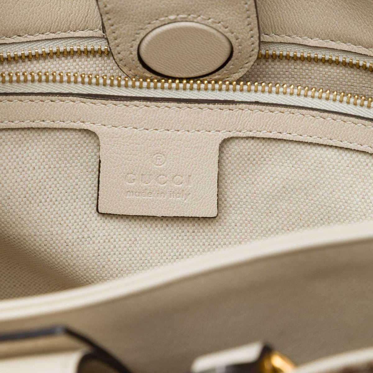 Gucci Medium GG Canvas Horsebit 1955 Chain Tote — Beige
