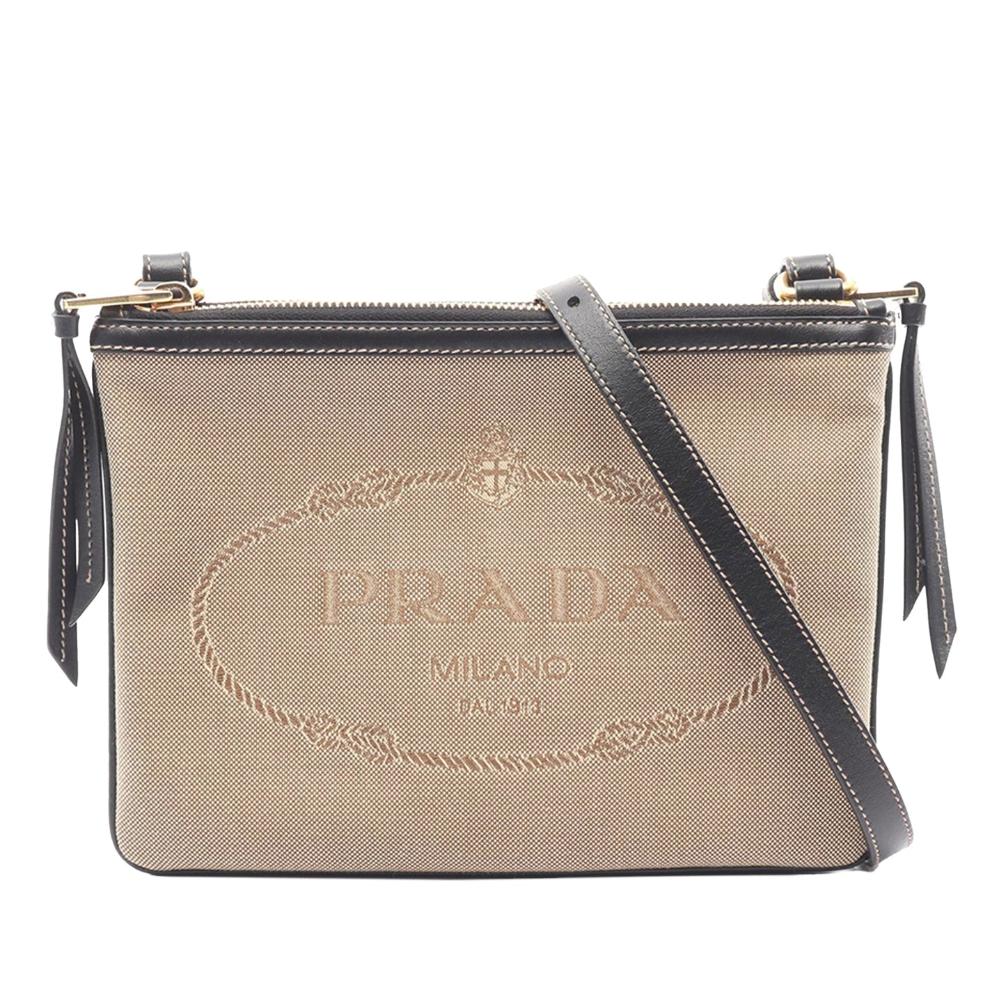 Prada Canapa Logo Jacquard Crossbody Bag