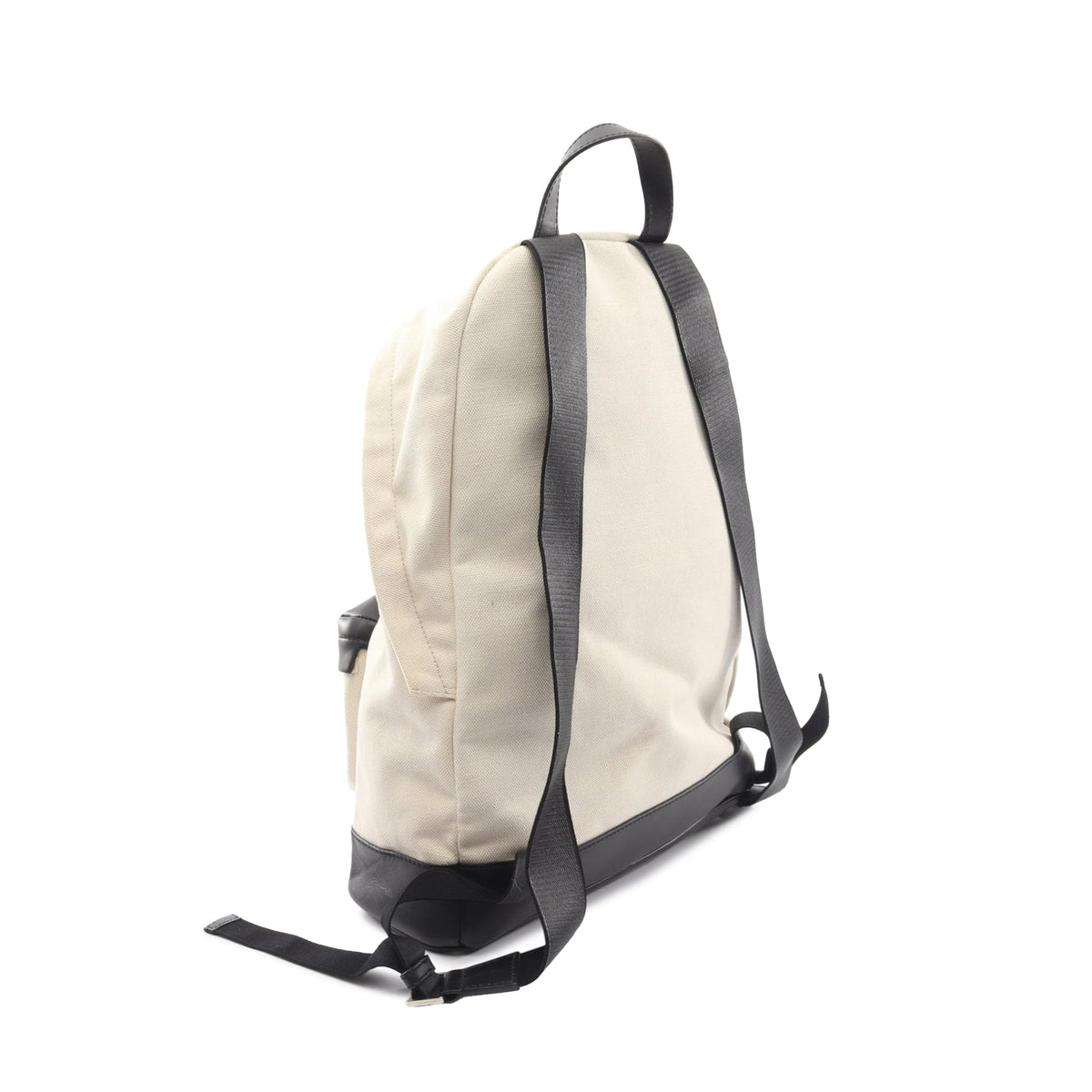 Balenciaga Navy Canvas Backpack — White