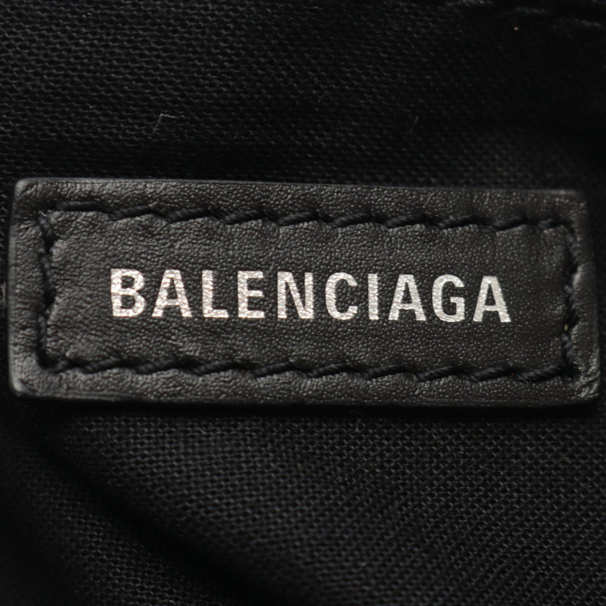 Balenciaga Navy Canvas Backpack — White
