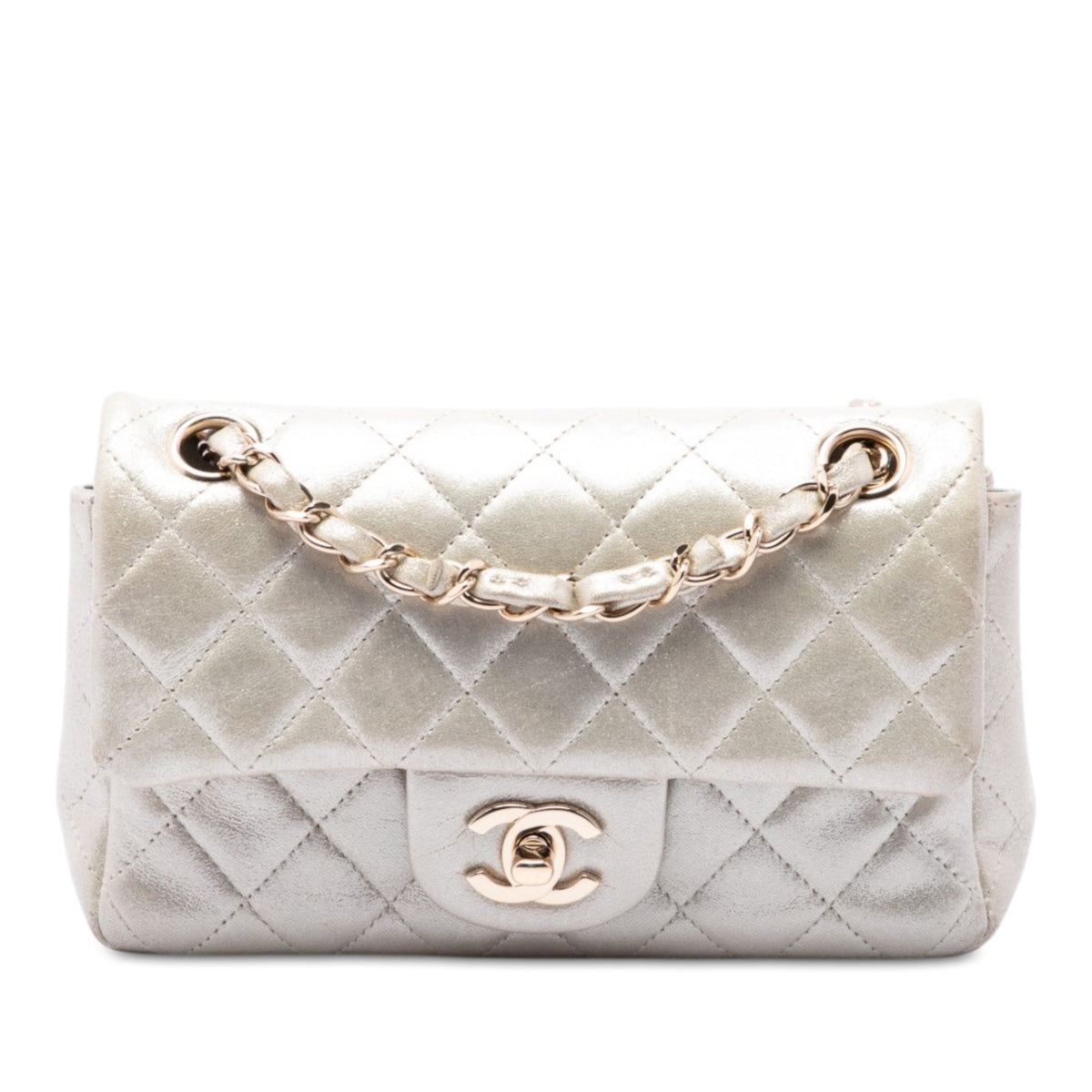 Chanel Mini Rectangular Classic Iridescent Lambskin Single Flap