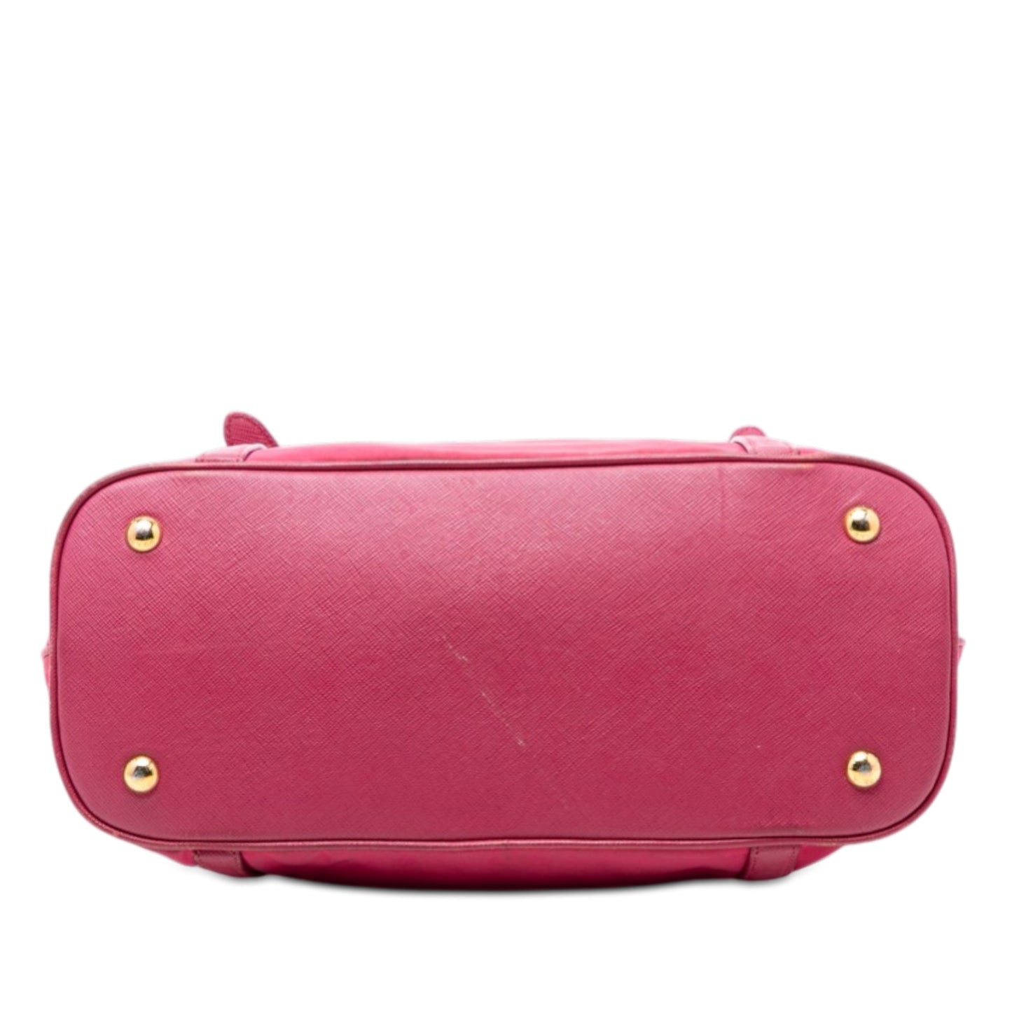 Prada Saffiano Trimmed Tessuto Dome Satchel