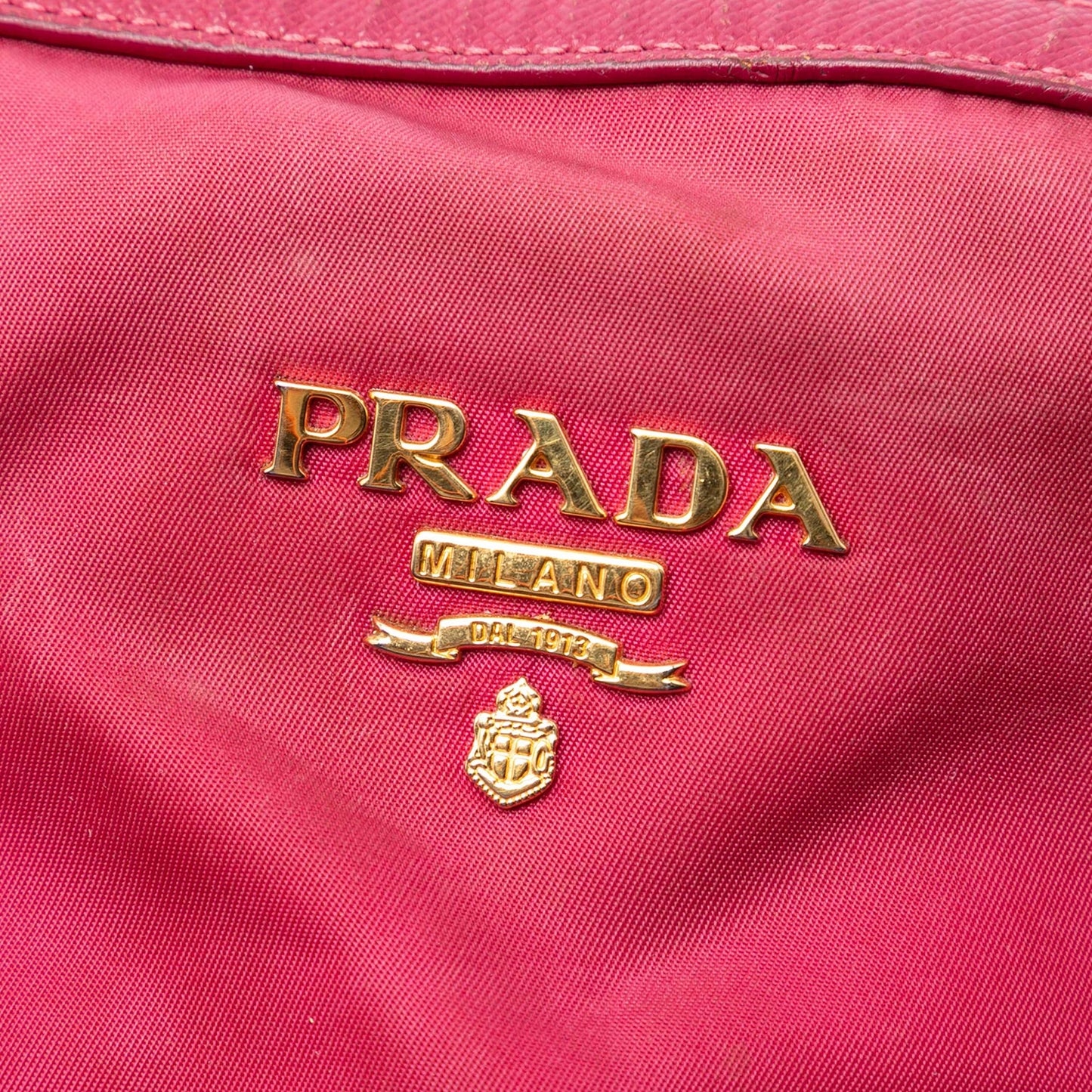 Prada Saffiano Trimmed Tessuto Dome Satchel