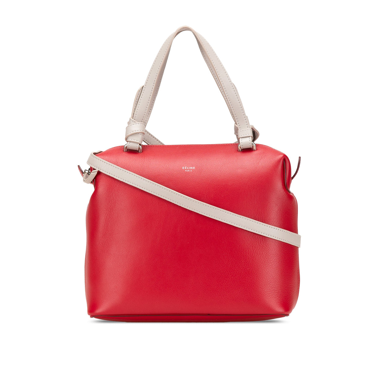 Celine Small Leather Soft Cube Bag — Gray